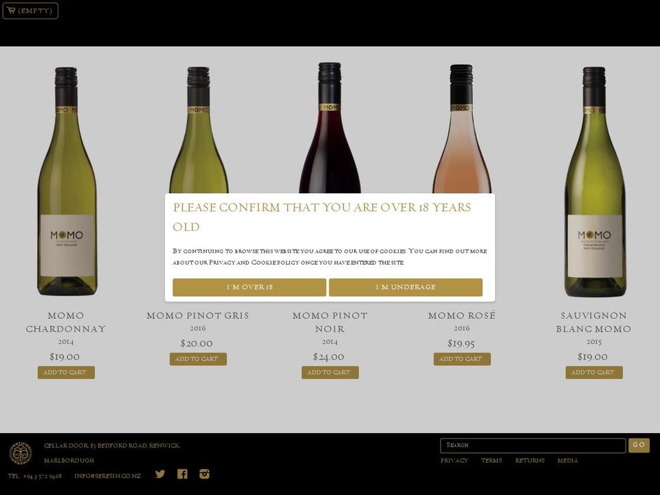 Timber Shopify theme site example momowines.co.nz