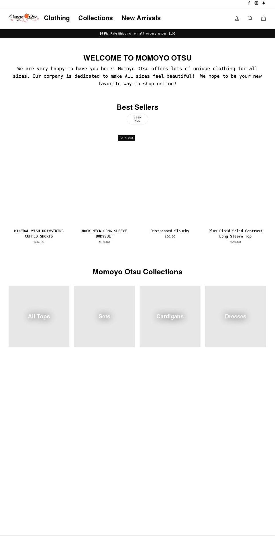 momoyootsu.com shopify website screenshot