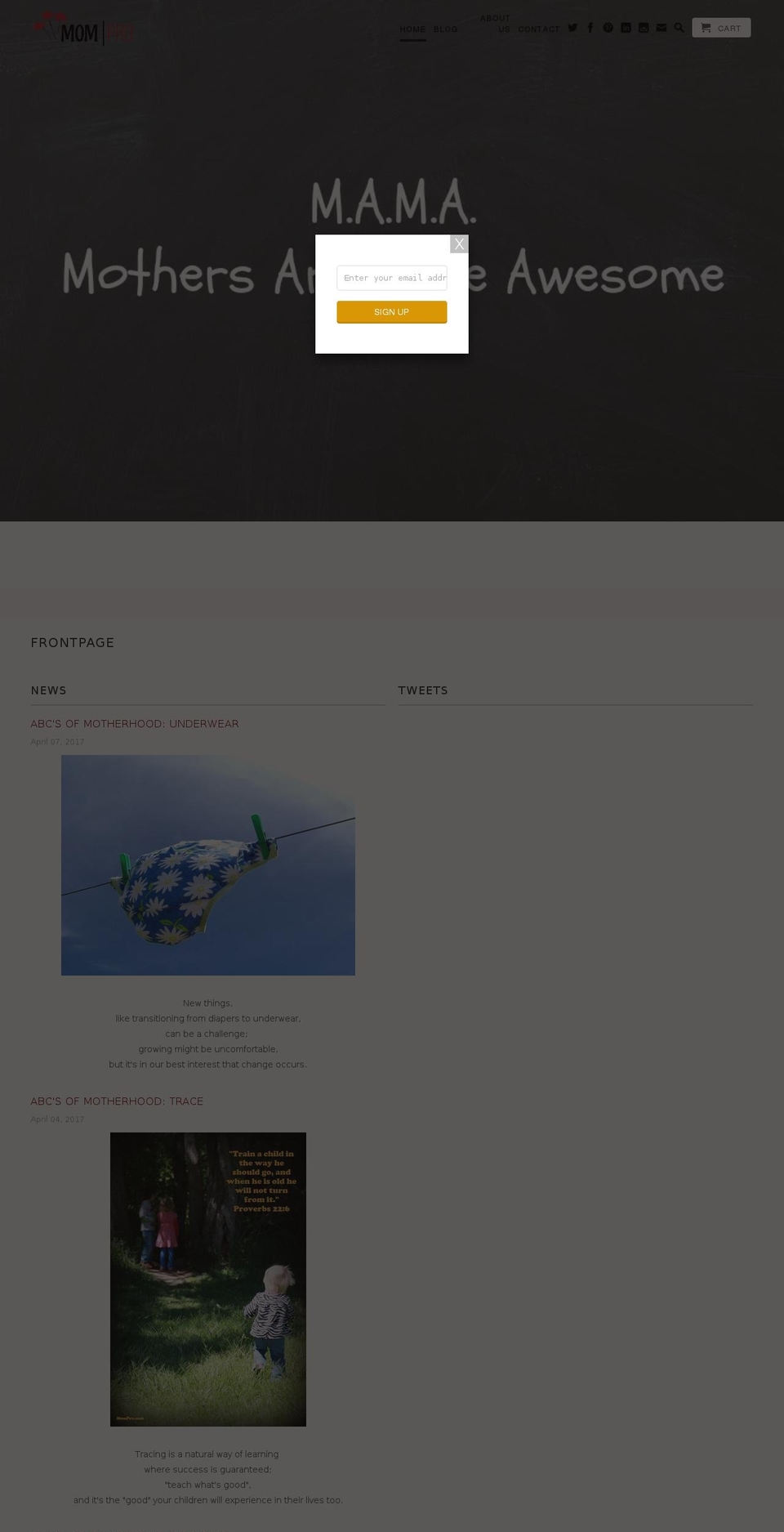 mompro.com shopify website screenshot