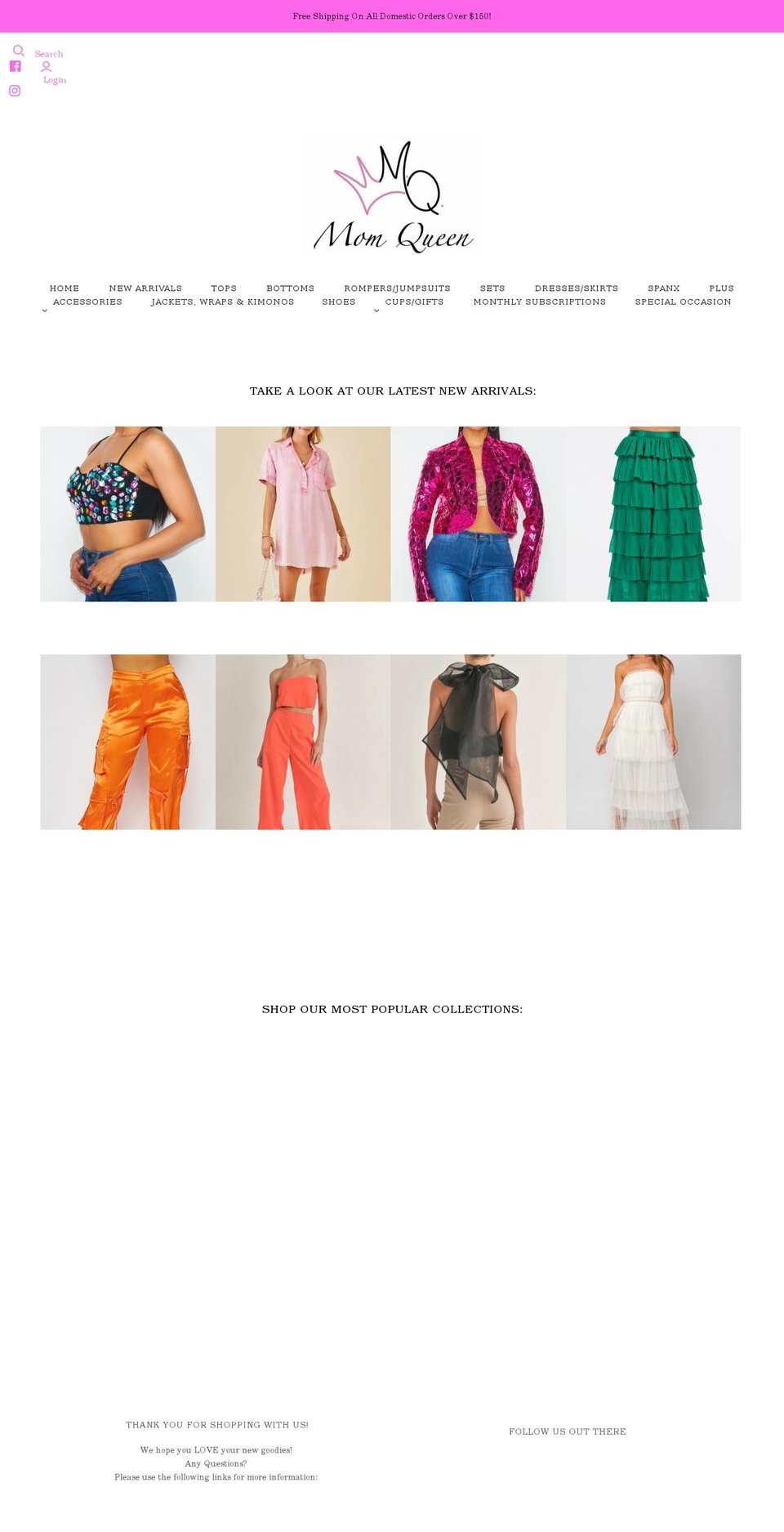 momqueenboutique.com shopify website screenshot