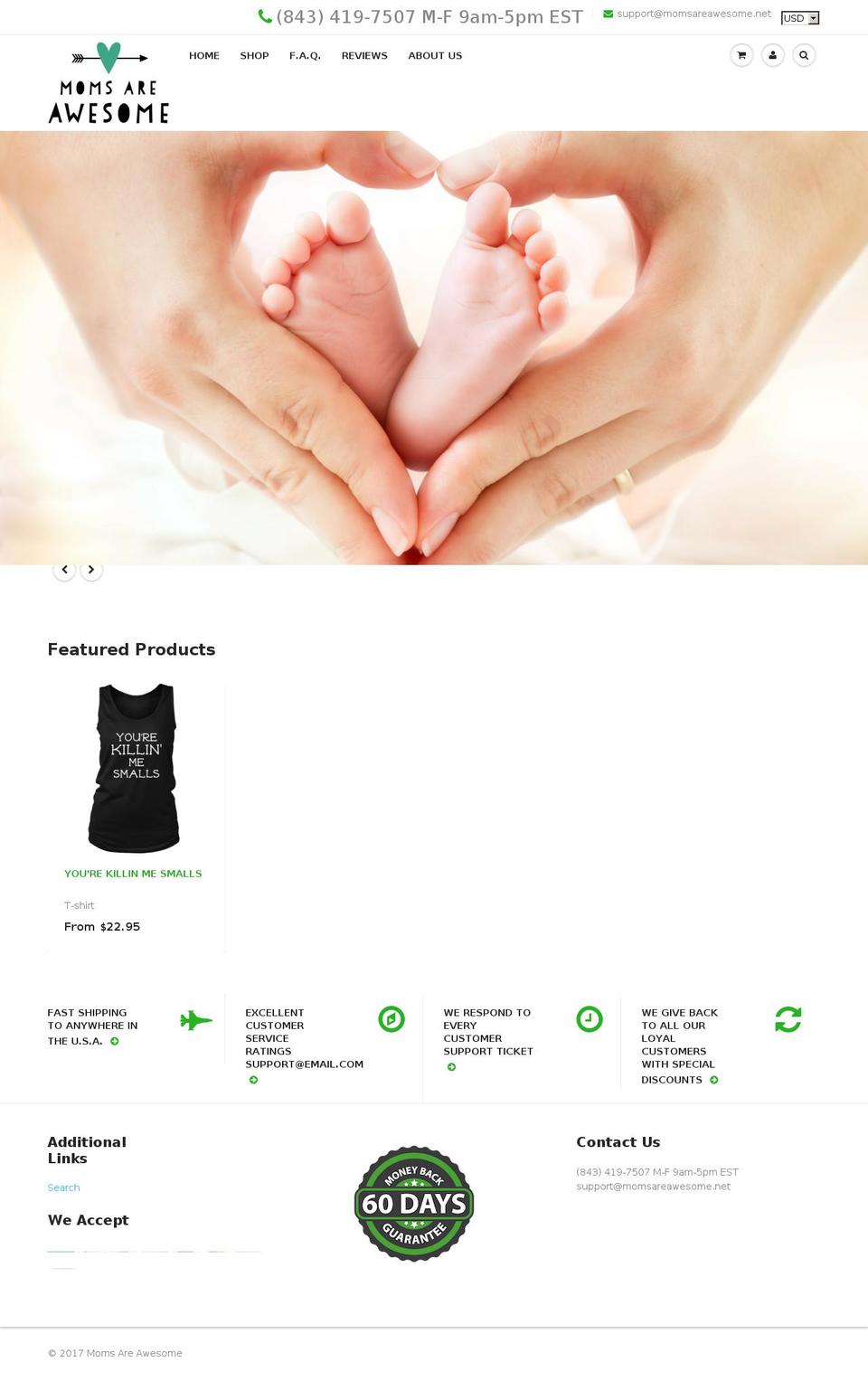 momsareawesome.net shopify website screenshot