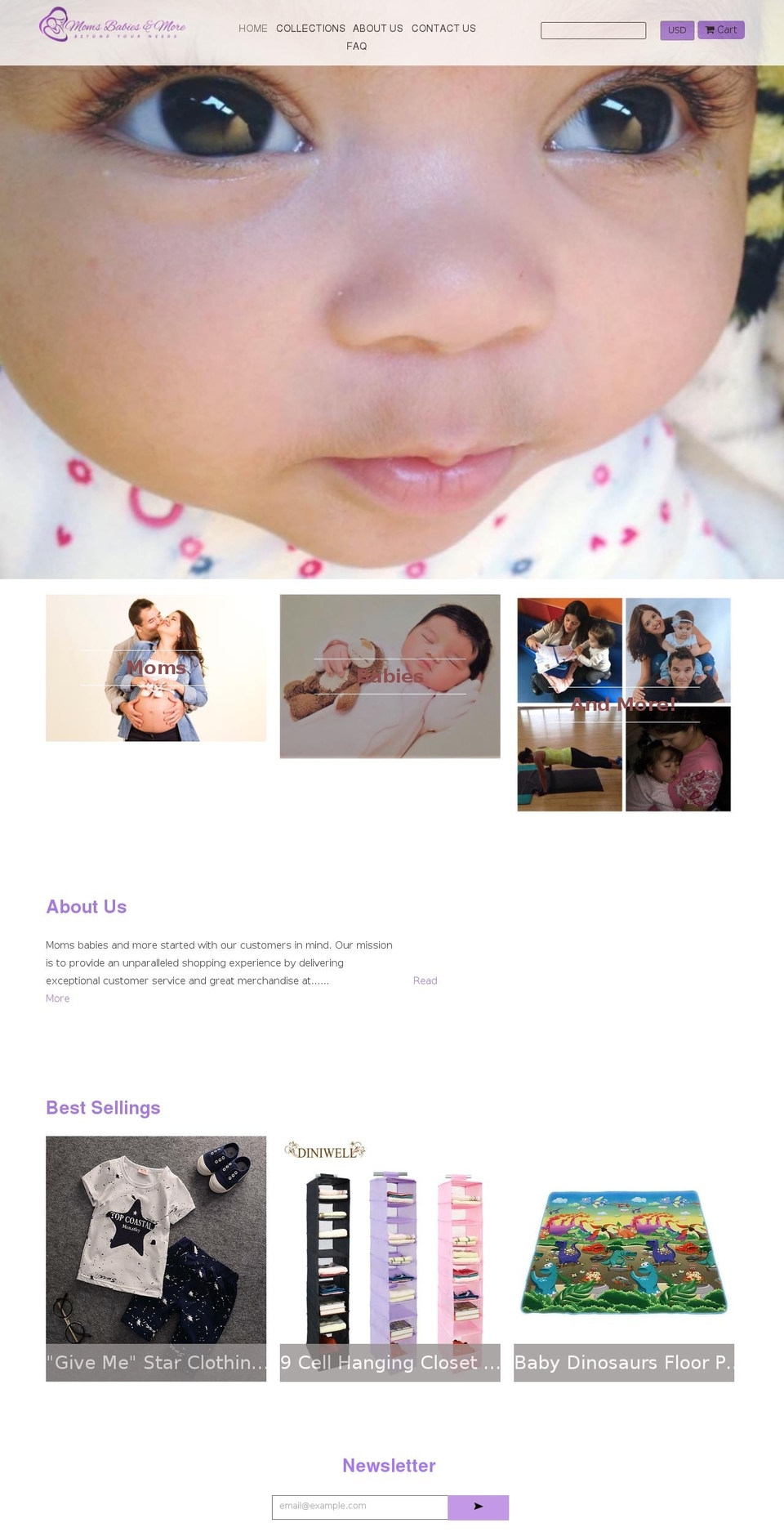 Childhood Shopify theme site example momsbabiesandmore.com