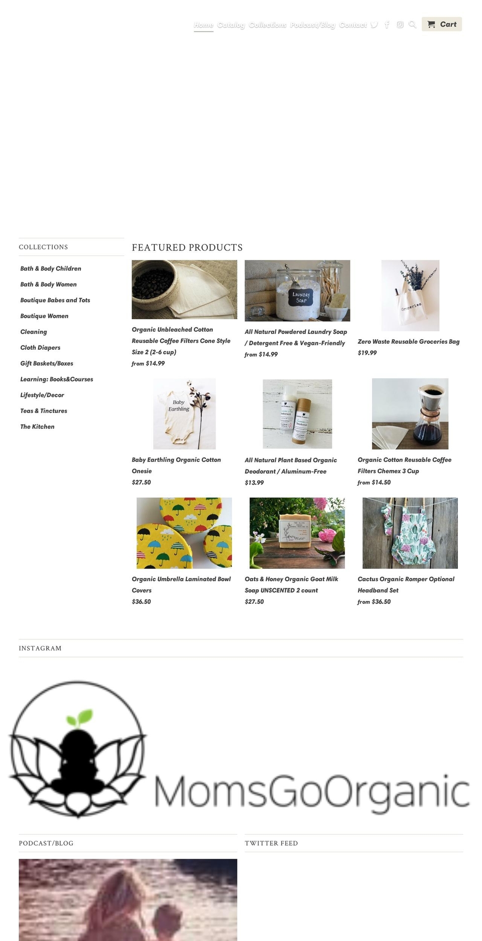 momsgoorganic.com — Shopify storefront screenshot
