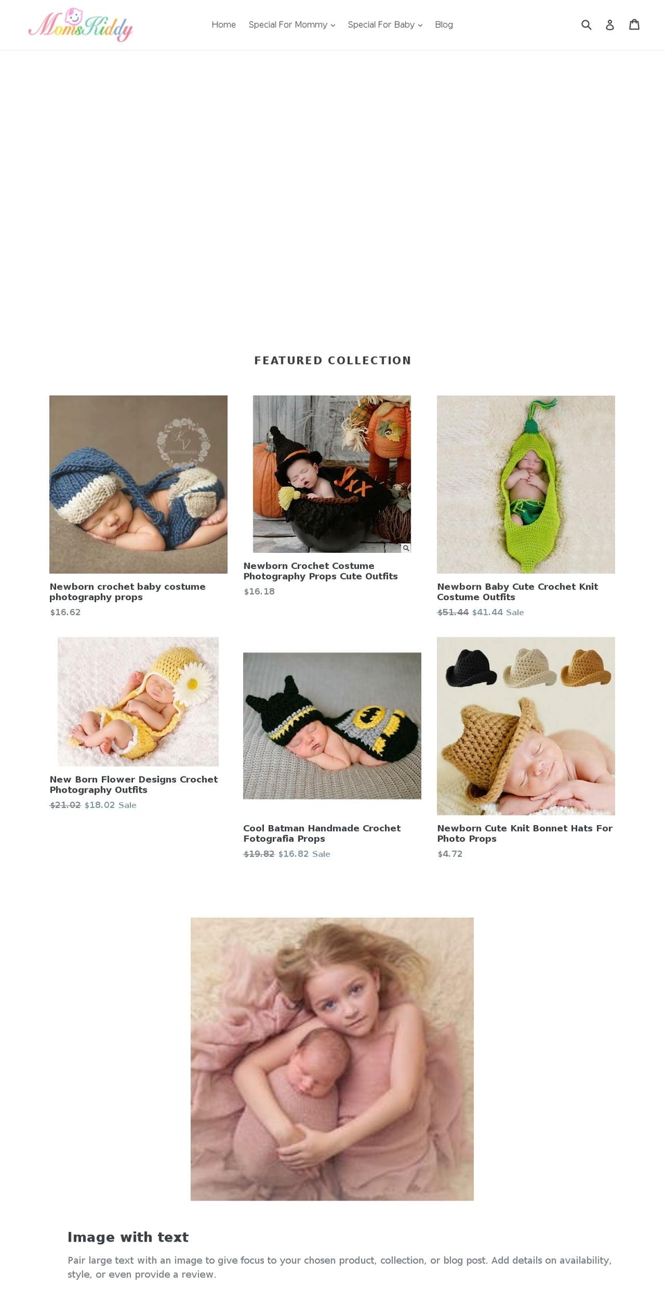 momskiddy.com — Shopify storefront screenshot