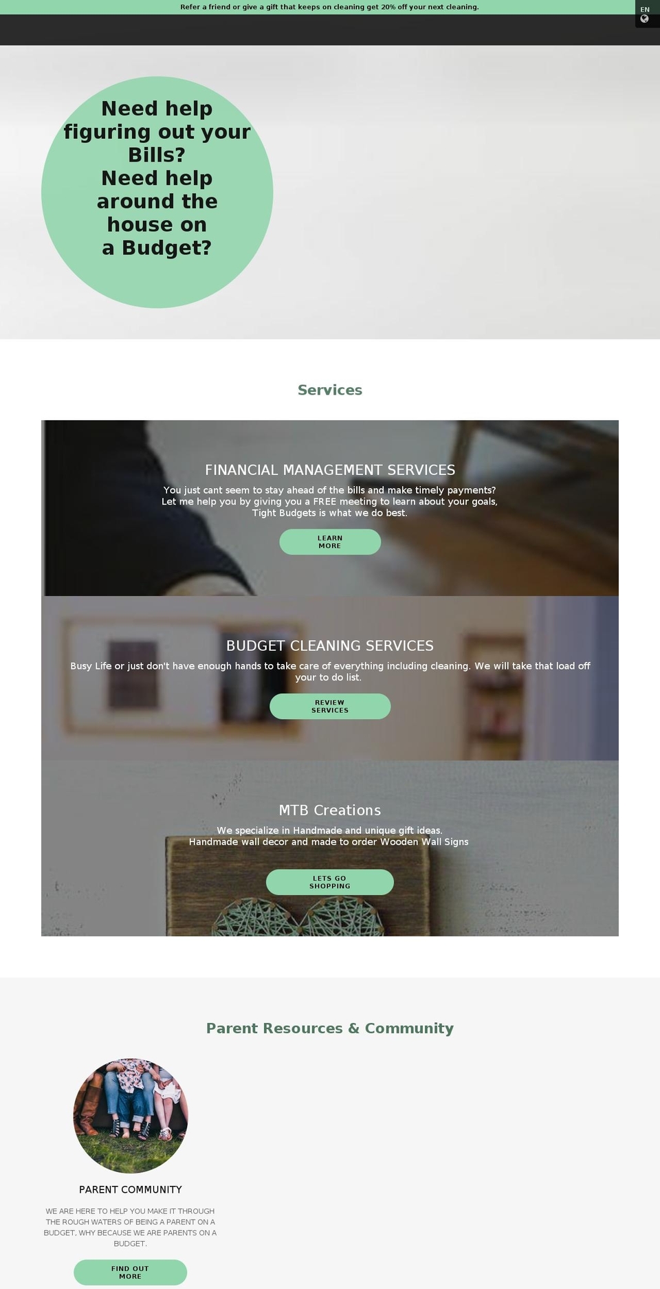 momstightbudget.com — Shopify storefront screenshot