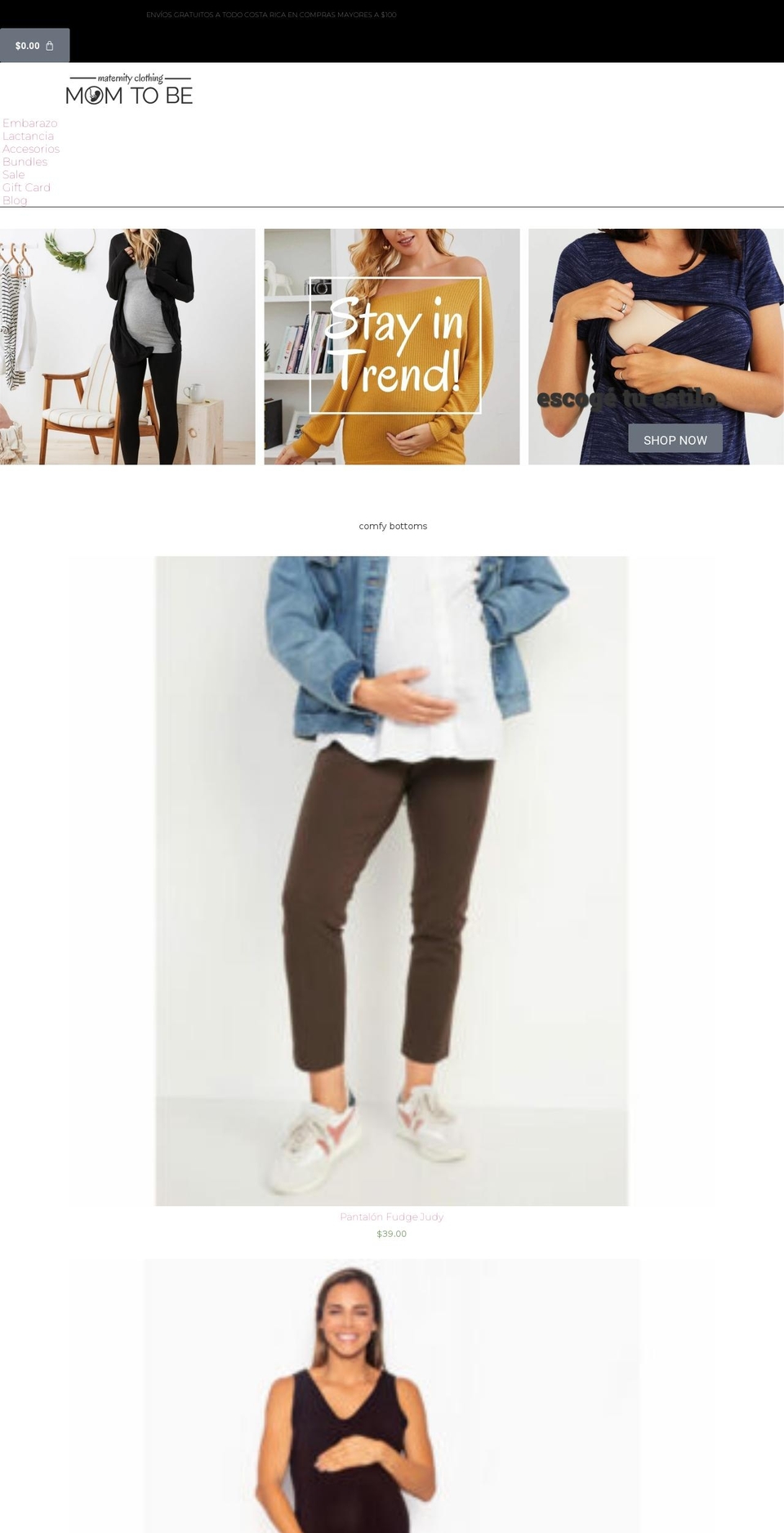 momtobecr.com — Shopify storefront screenshot