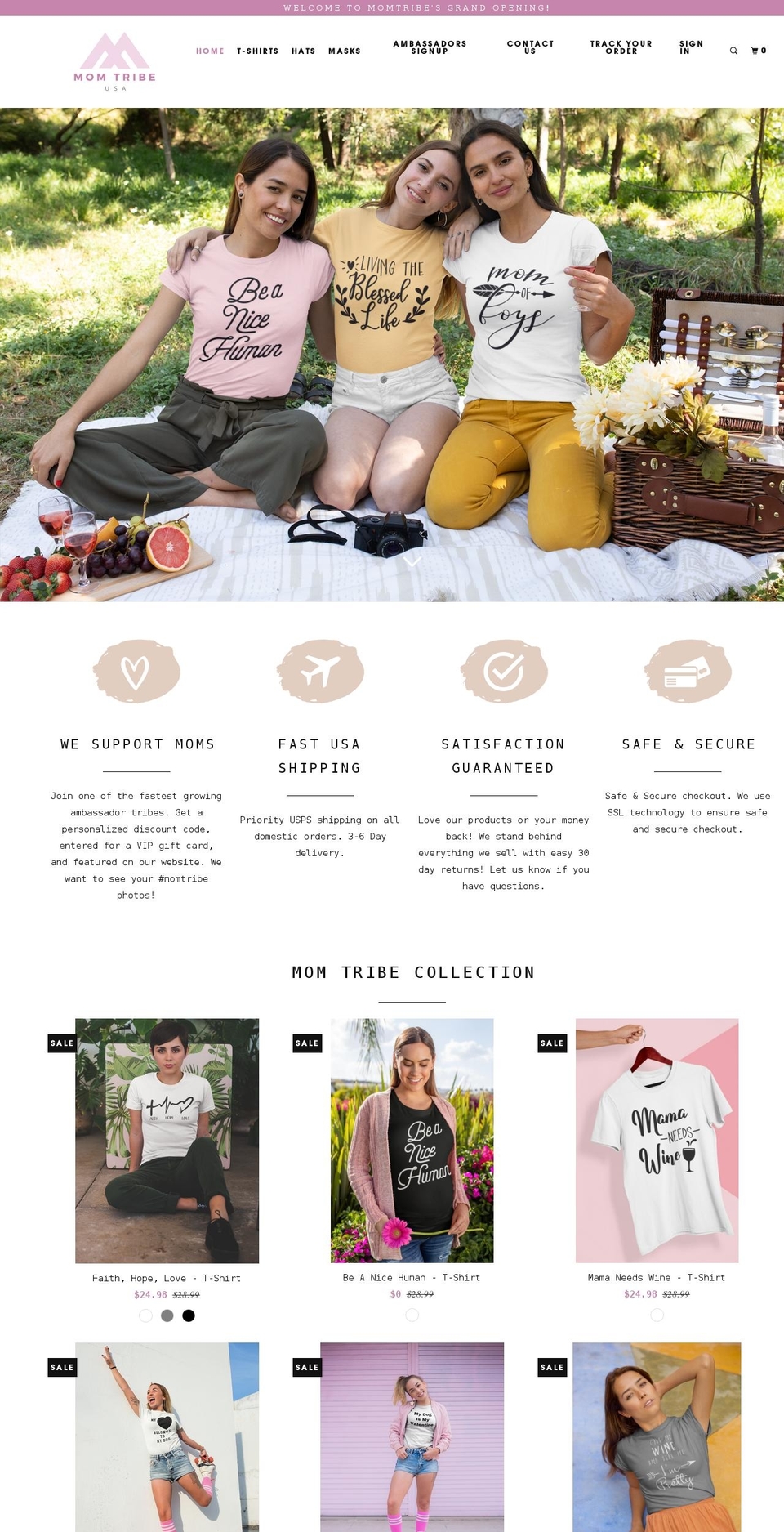 momtribeusa.com shopify website screenshot