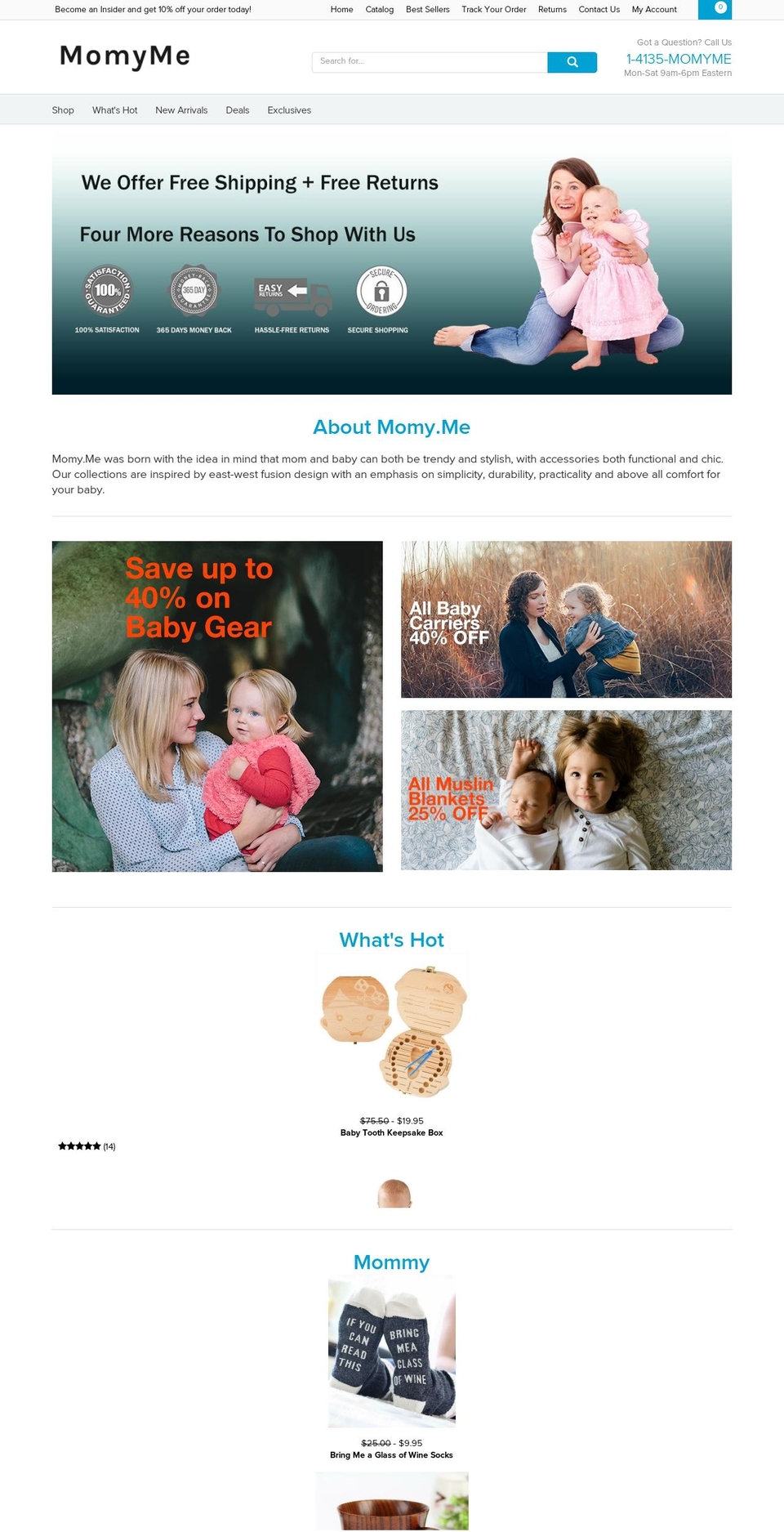 momy.me shopify website screenshot