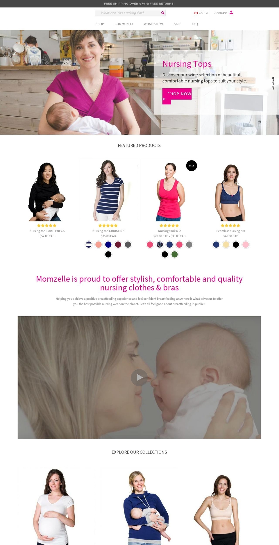 momzelle.ca shopify website screenshot
