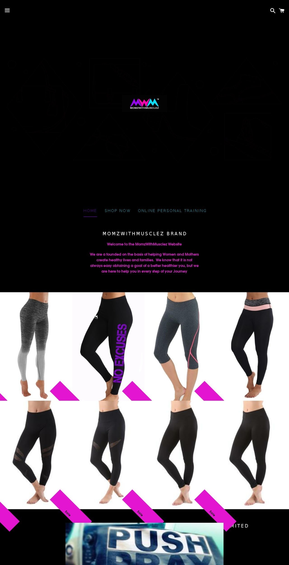 momzwithmusclez.com — Shopify storefront screenshot
