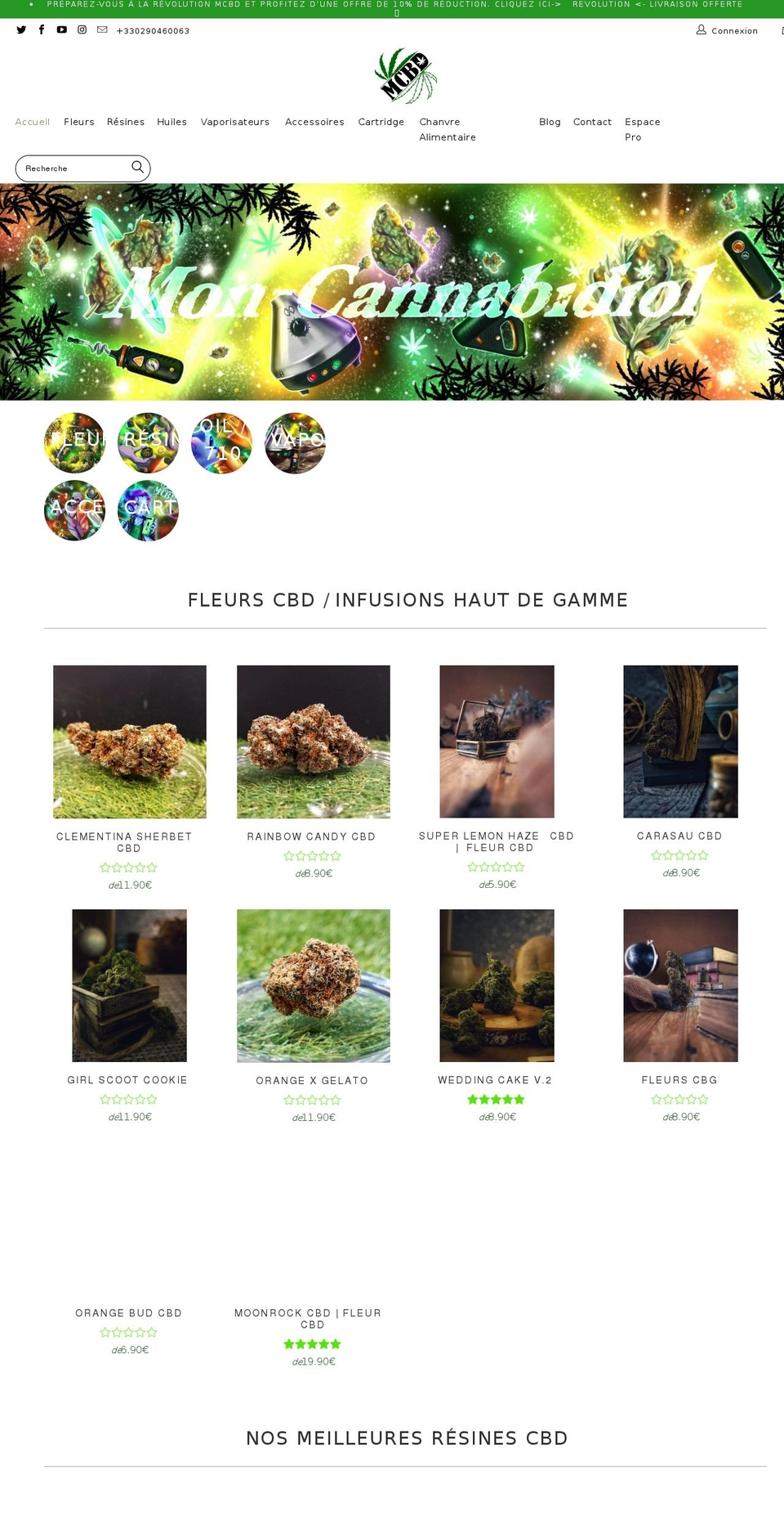 mon-cannabidiol.com shopify website screenshot