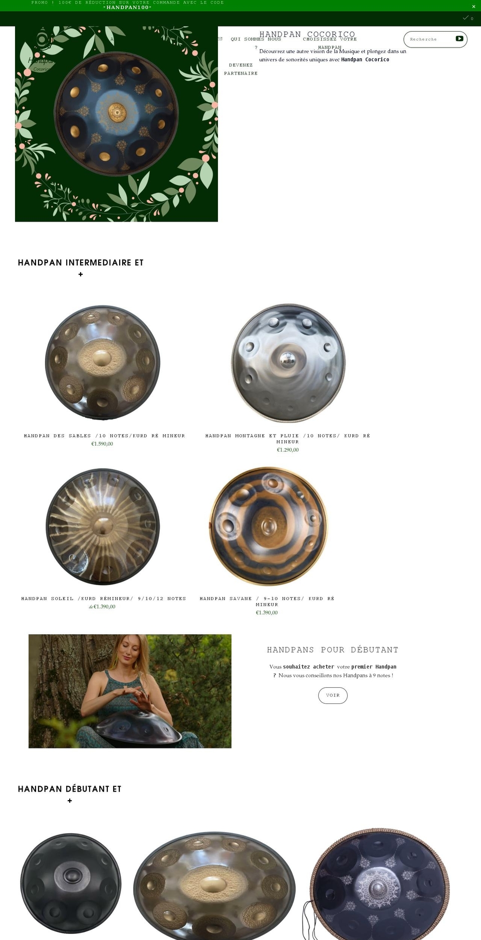 mon-handpan.fr shopify website screenshot