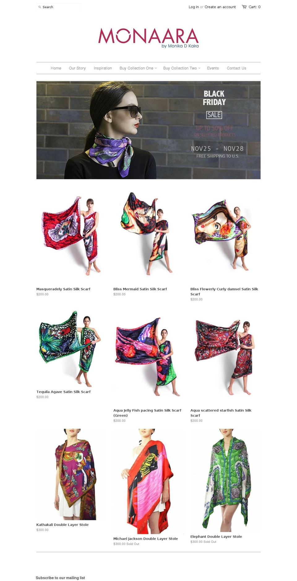 monaara.com shopify website screenshot