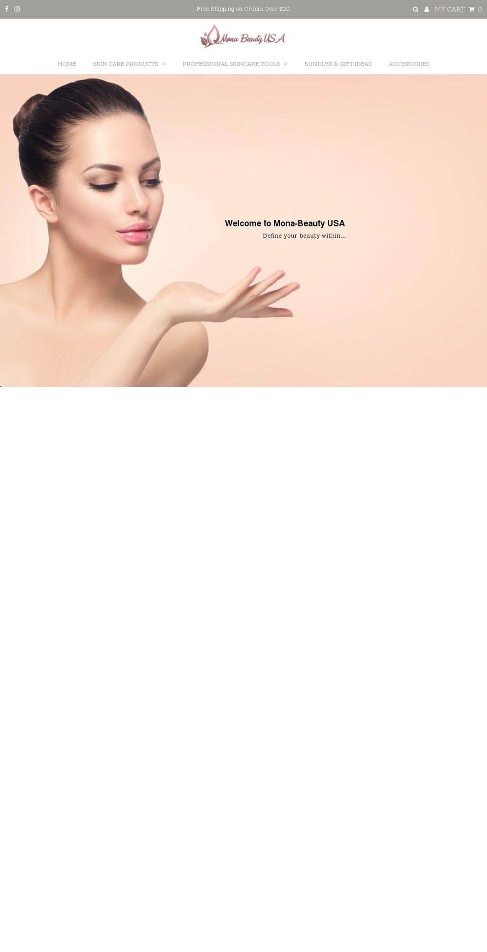 monabeautyusa.com shopify website screenshot