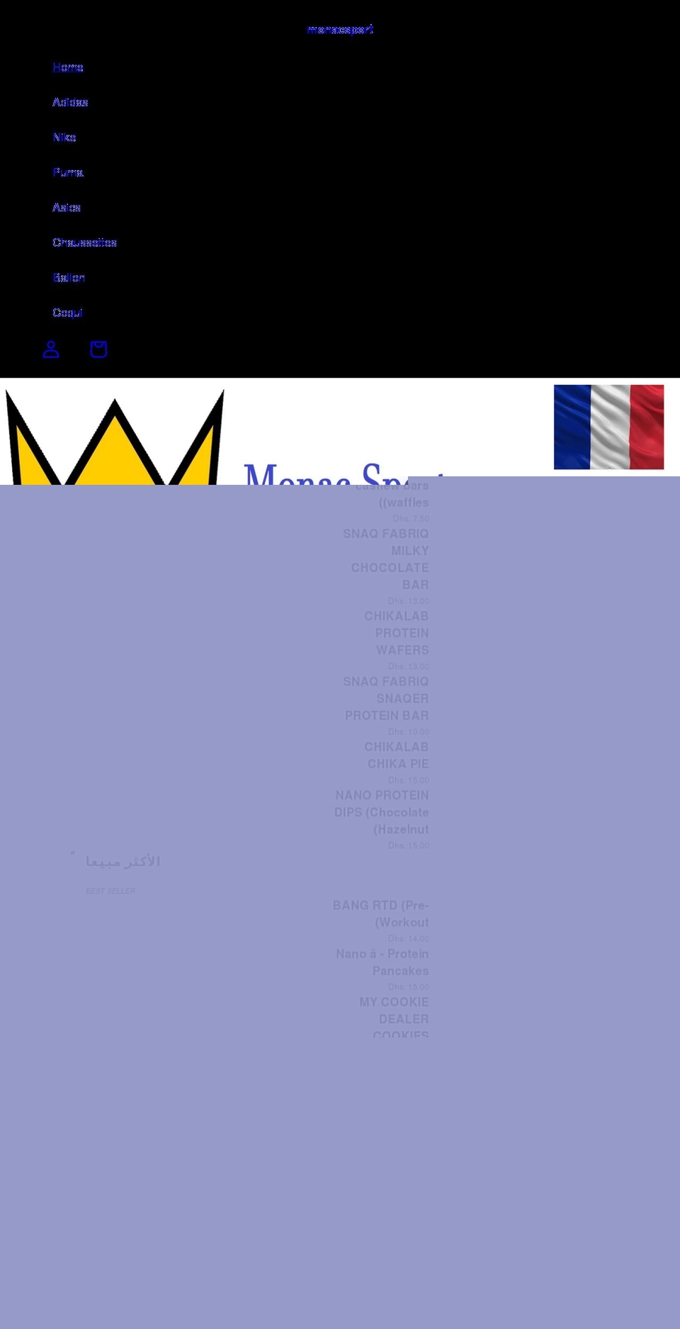 monacsport.com shopify website screenshot