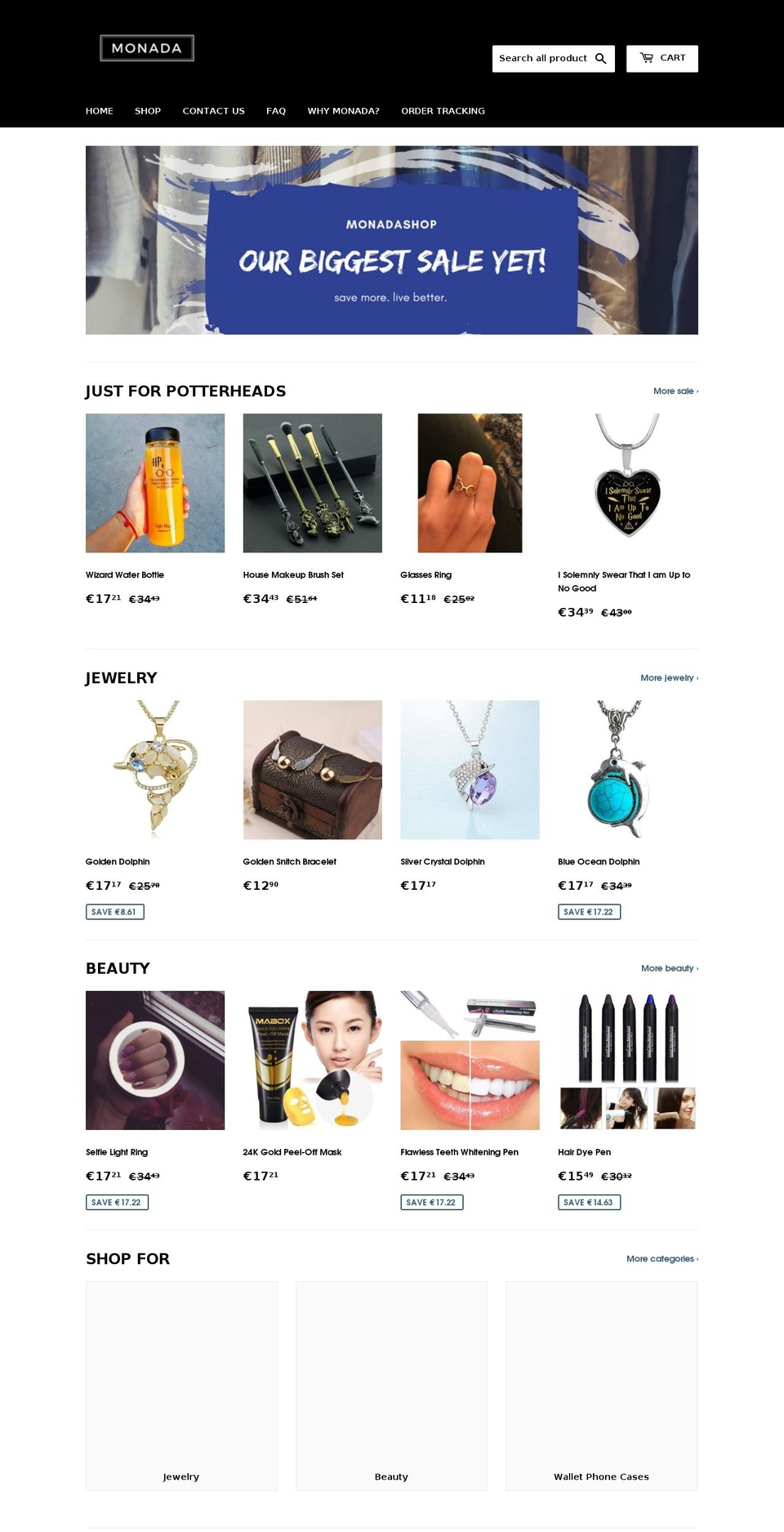 monadashop.com shopify website screenshot