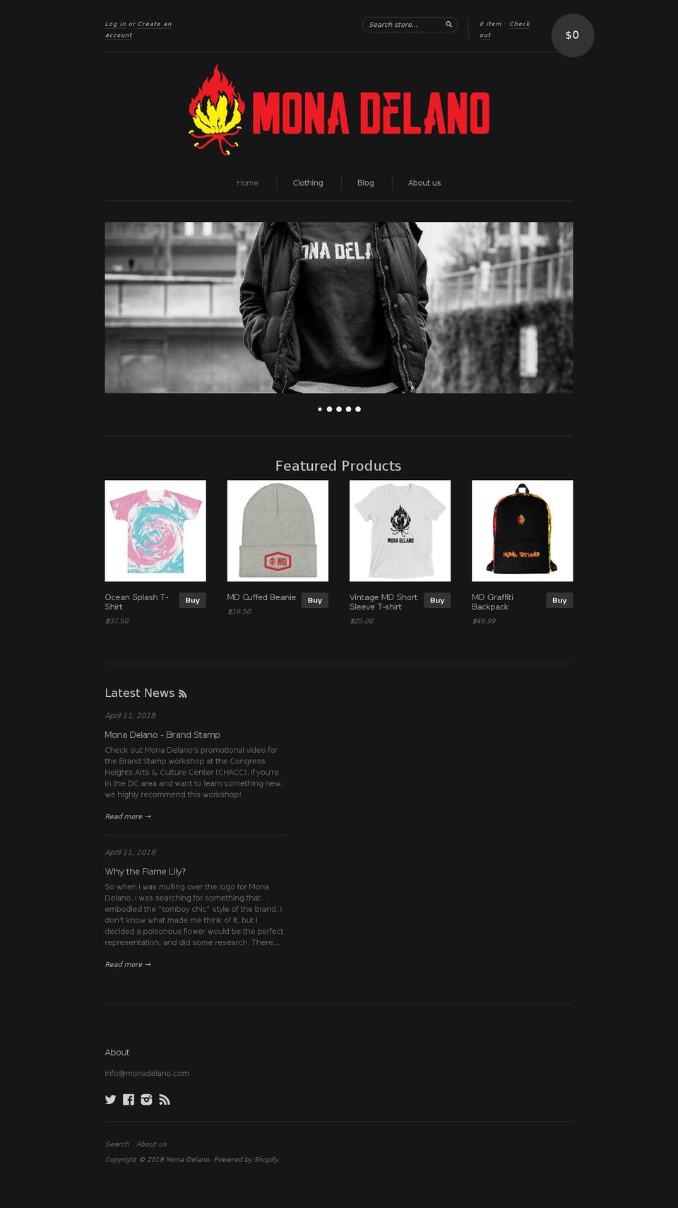 monadelano.com shopify website screenshot