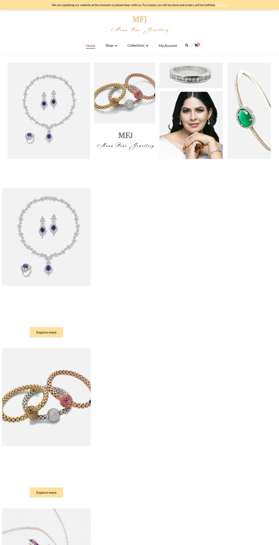 monafinejewellery.com — Shopify storefront screenshot