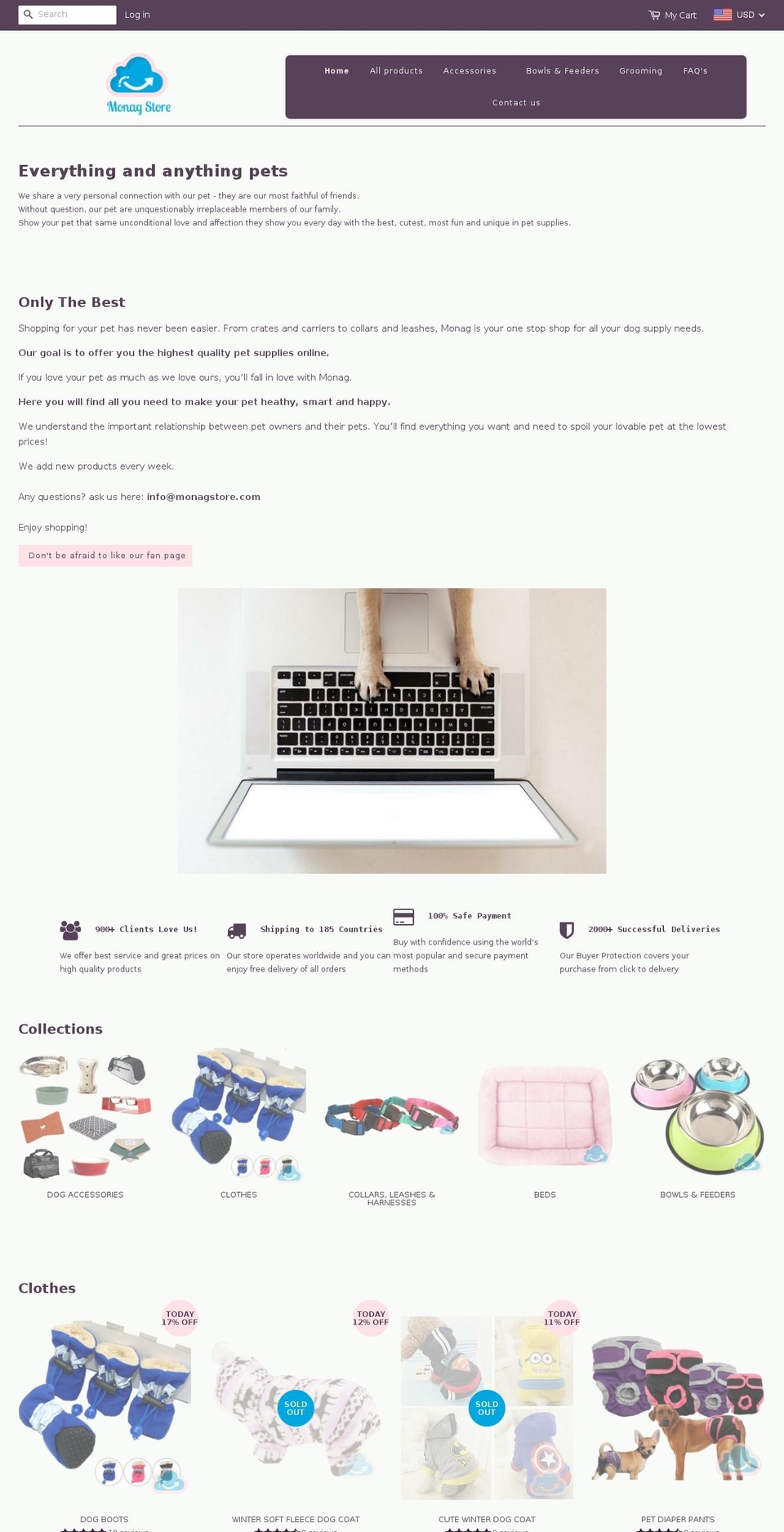 monagstore.com — Shopify storefront screenshot