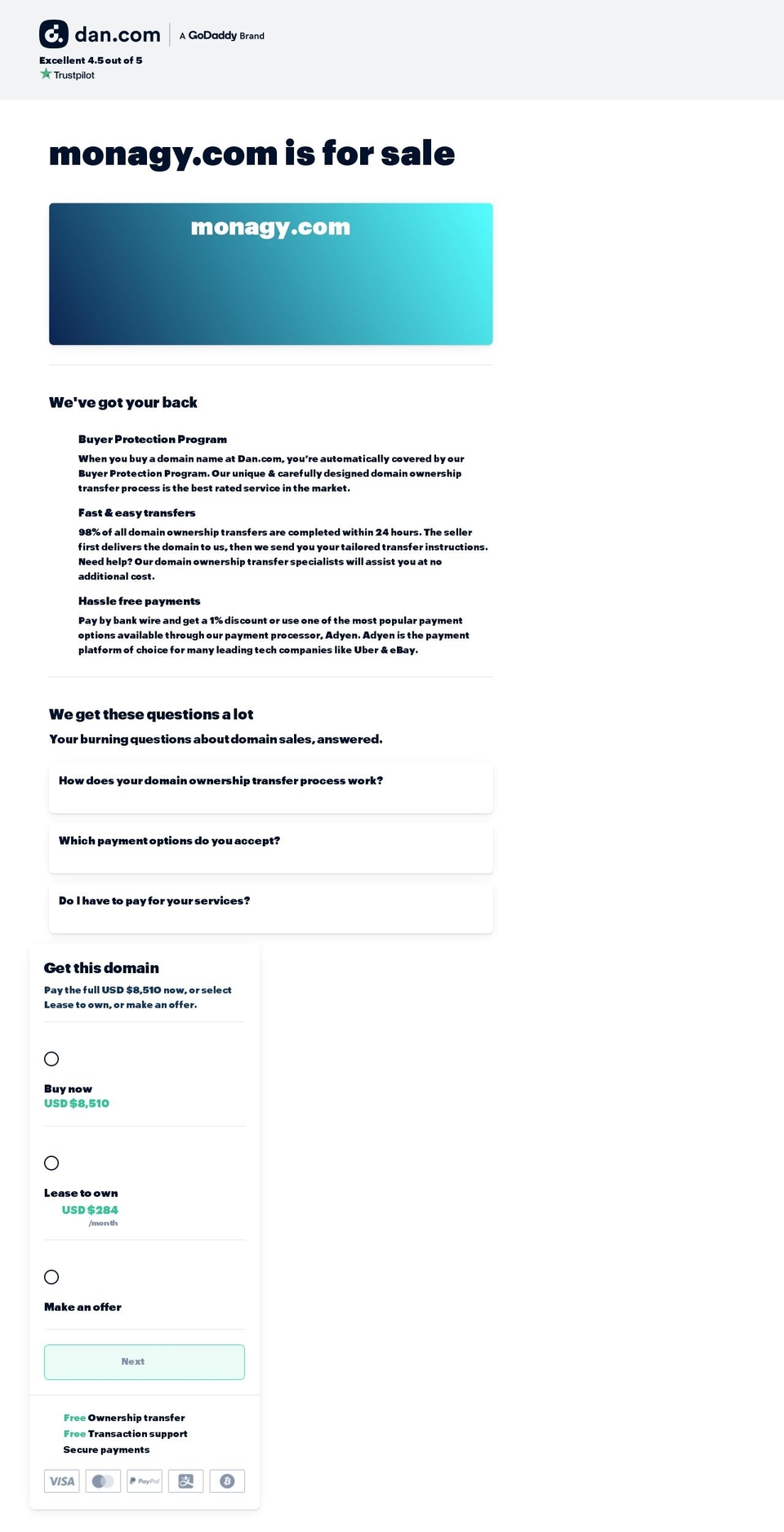 monagy.com — Shopify storefront screenshot