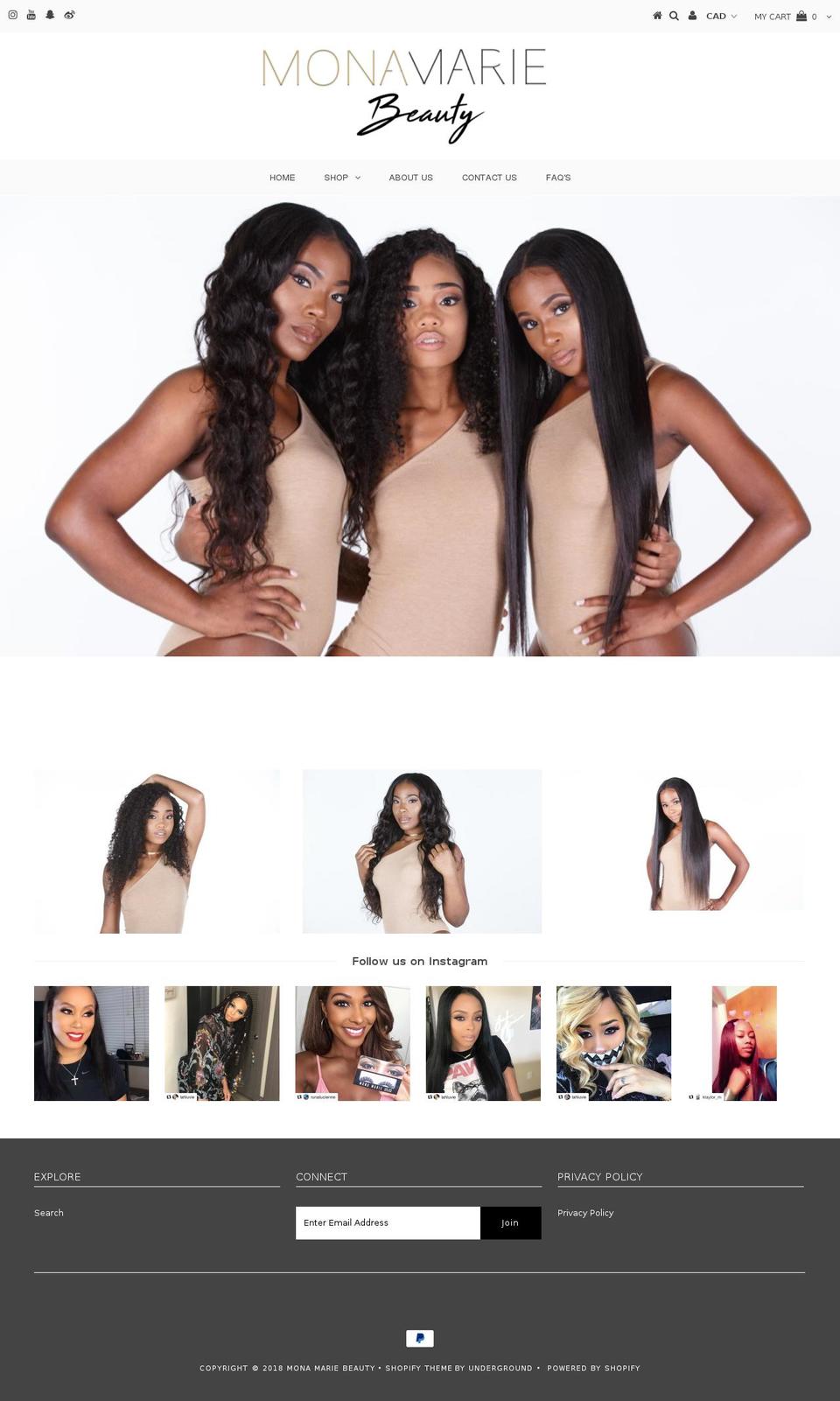 monamariebeauty.com — Shopify storefront screenshot