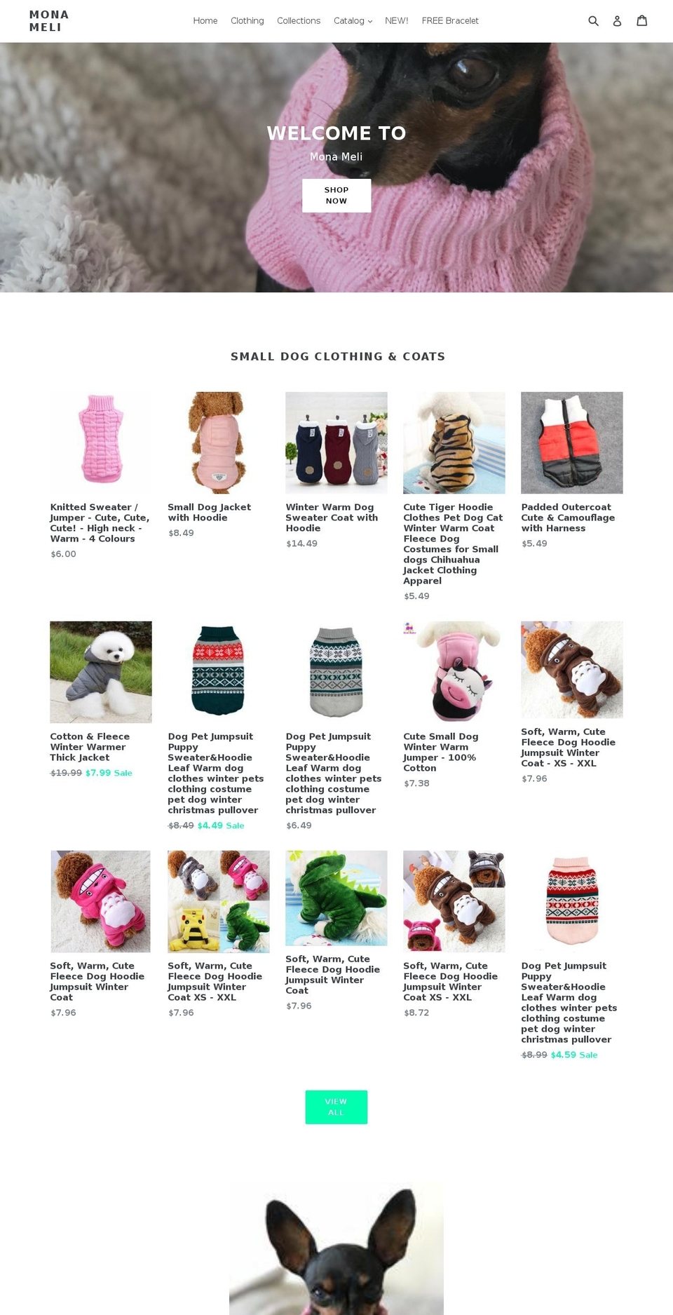 monameli.com — Shopify storefront screenshot