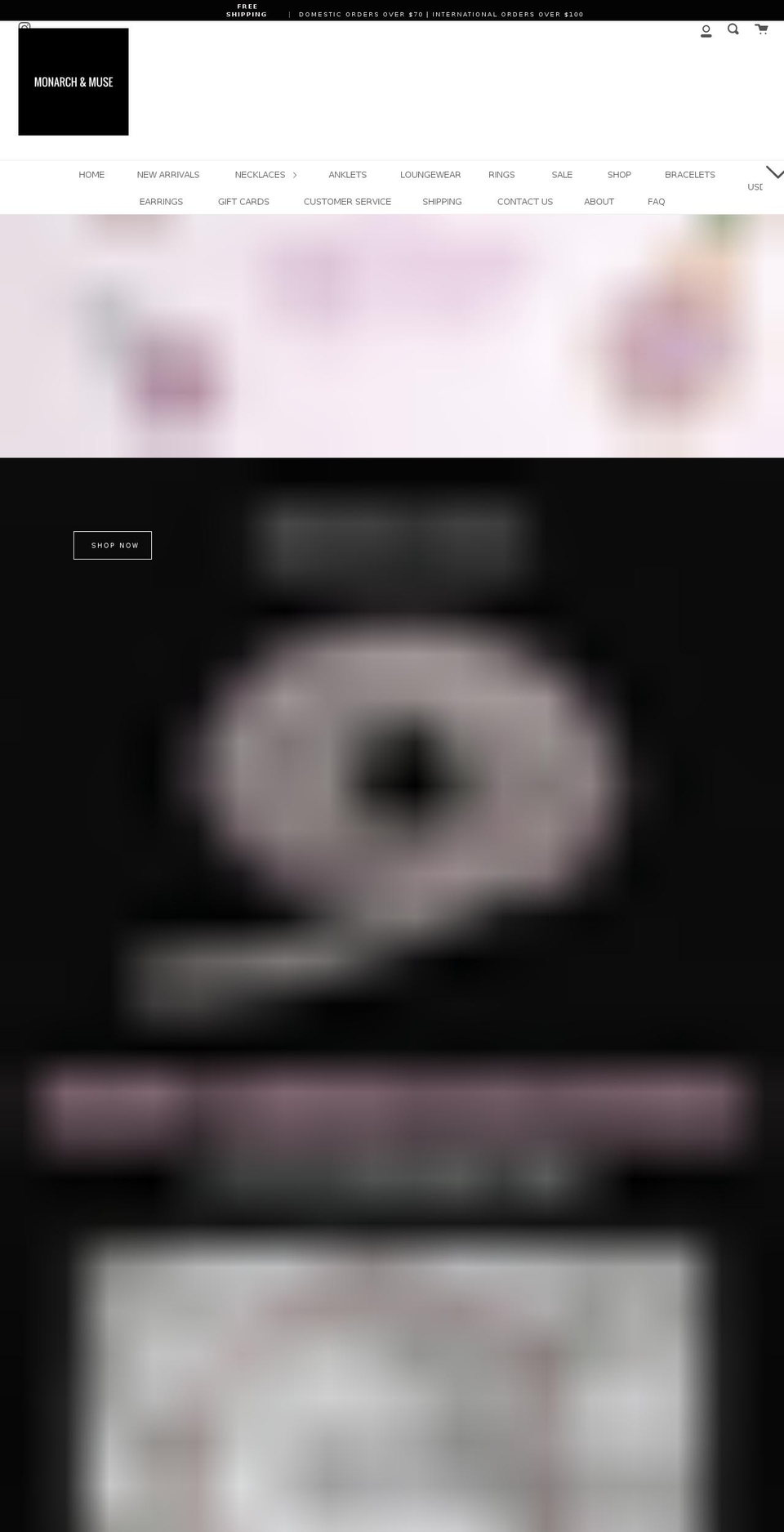 monarchandmuse.com shopify website screenshot