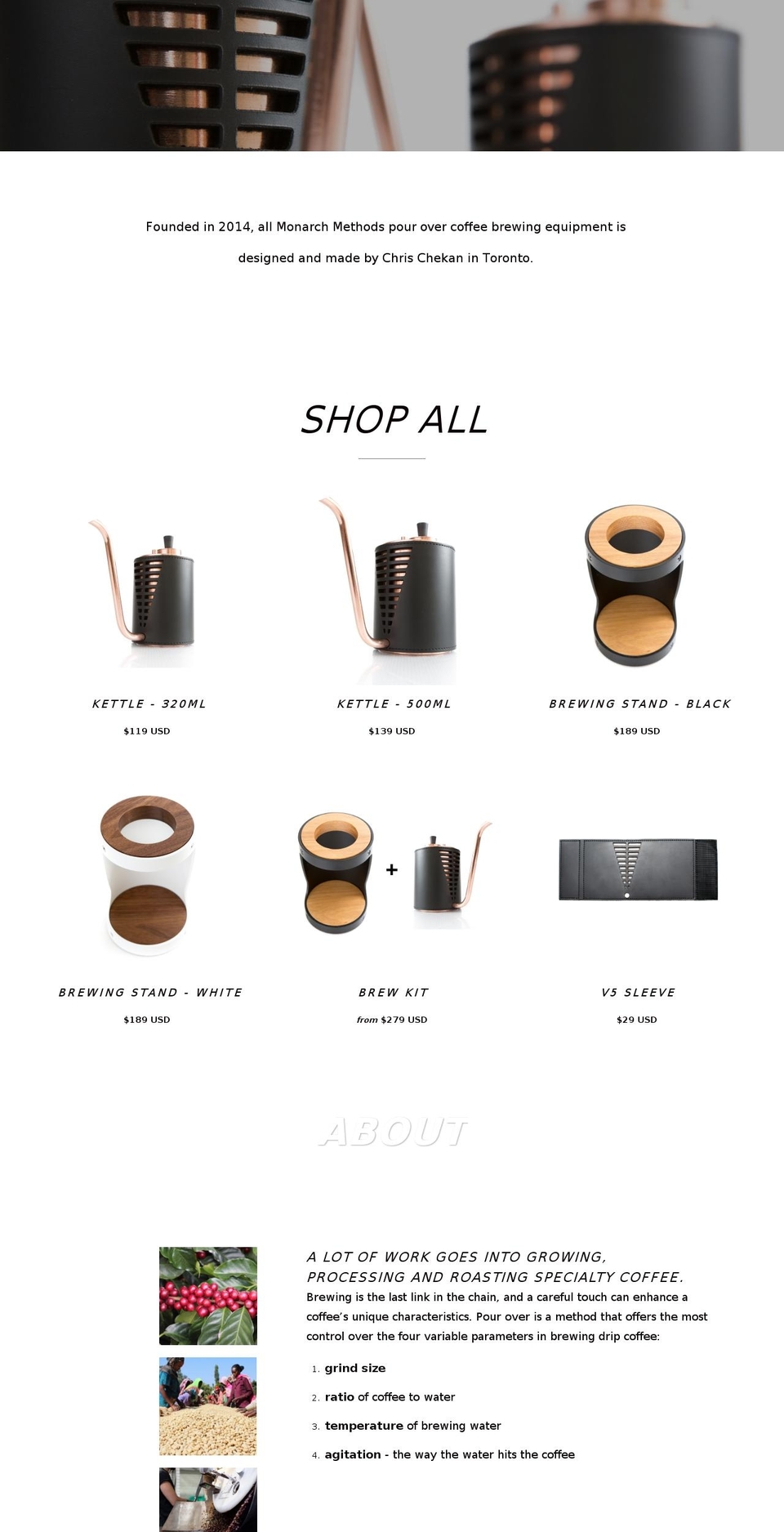 monarchmethods.com shopify website screenshot