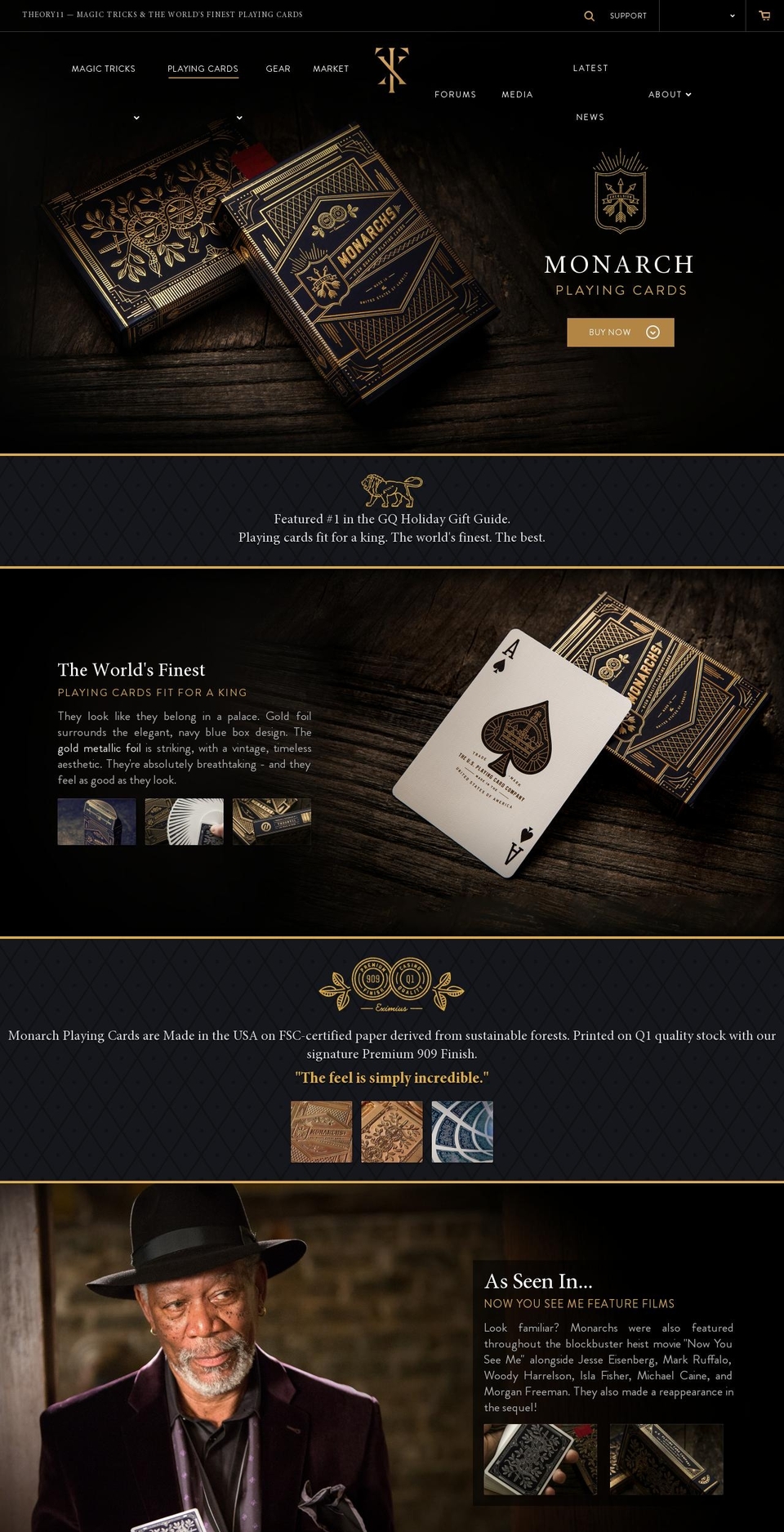 mk15 Shopify theme site example monarchplayingcards.com