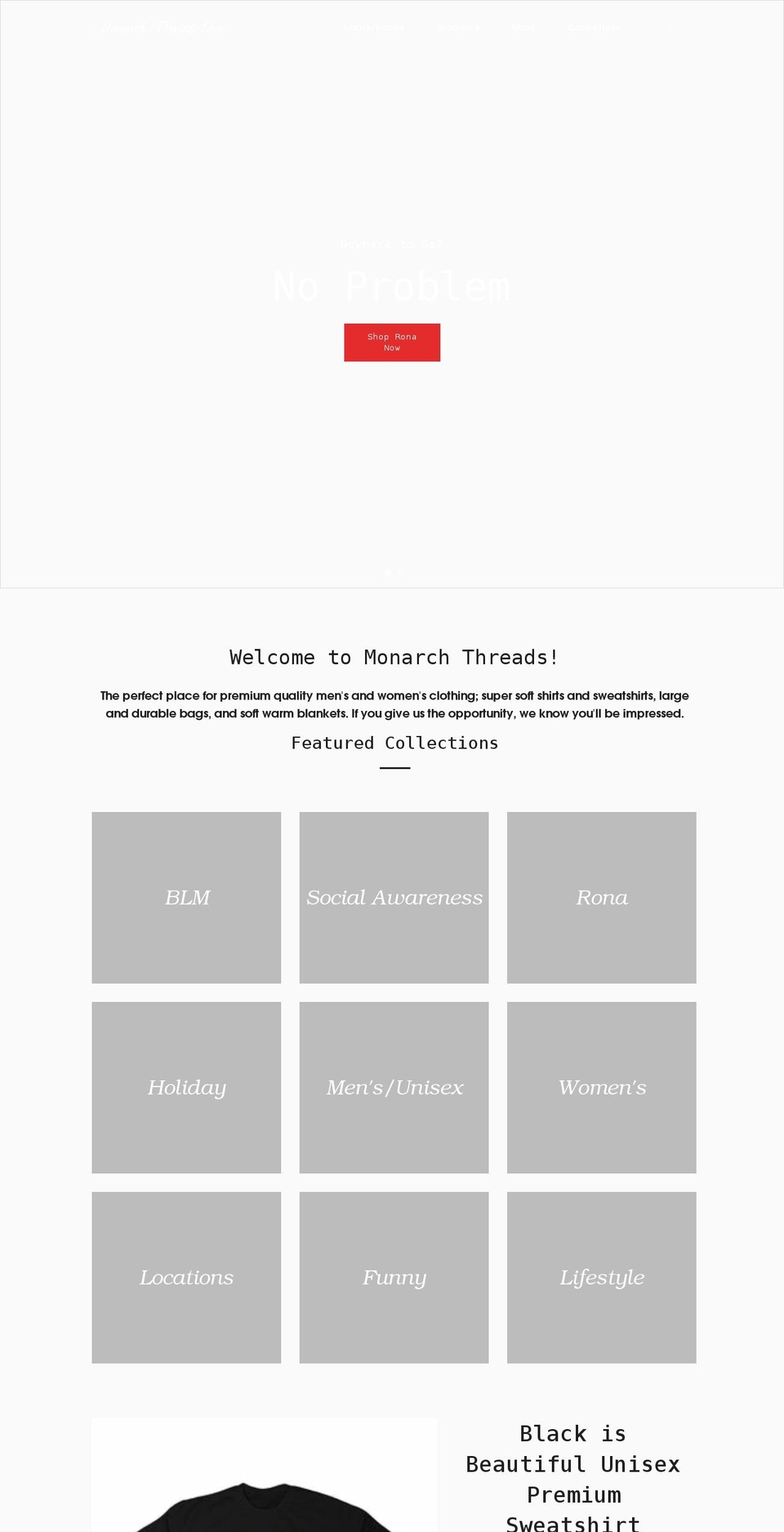 monarchthreadsinc.com shopify website screenshot