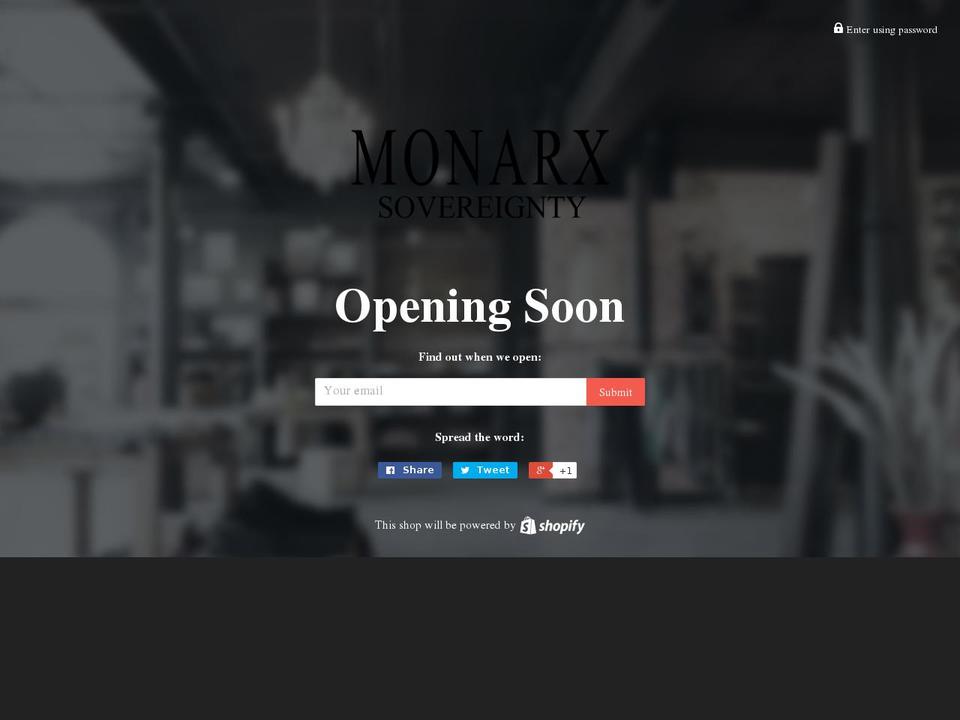 monarxclothing.com shopify website screenshot