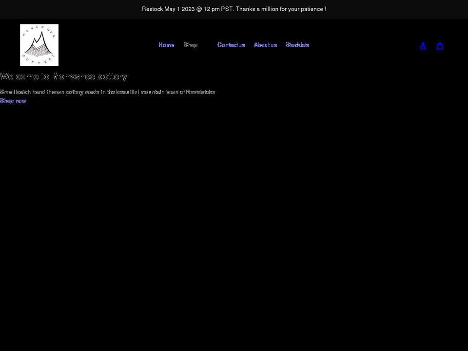 monasheepottery.com shopify website screenshot