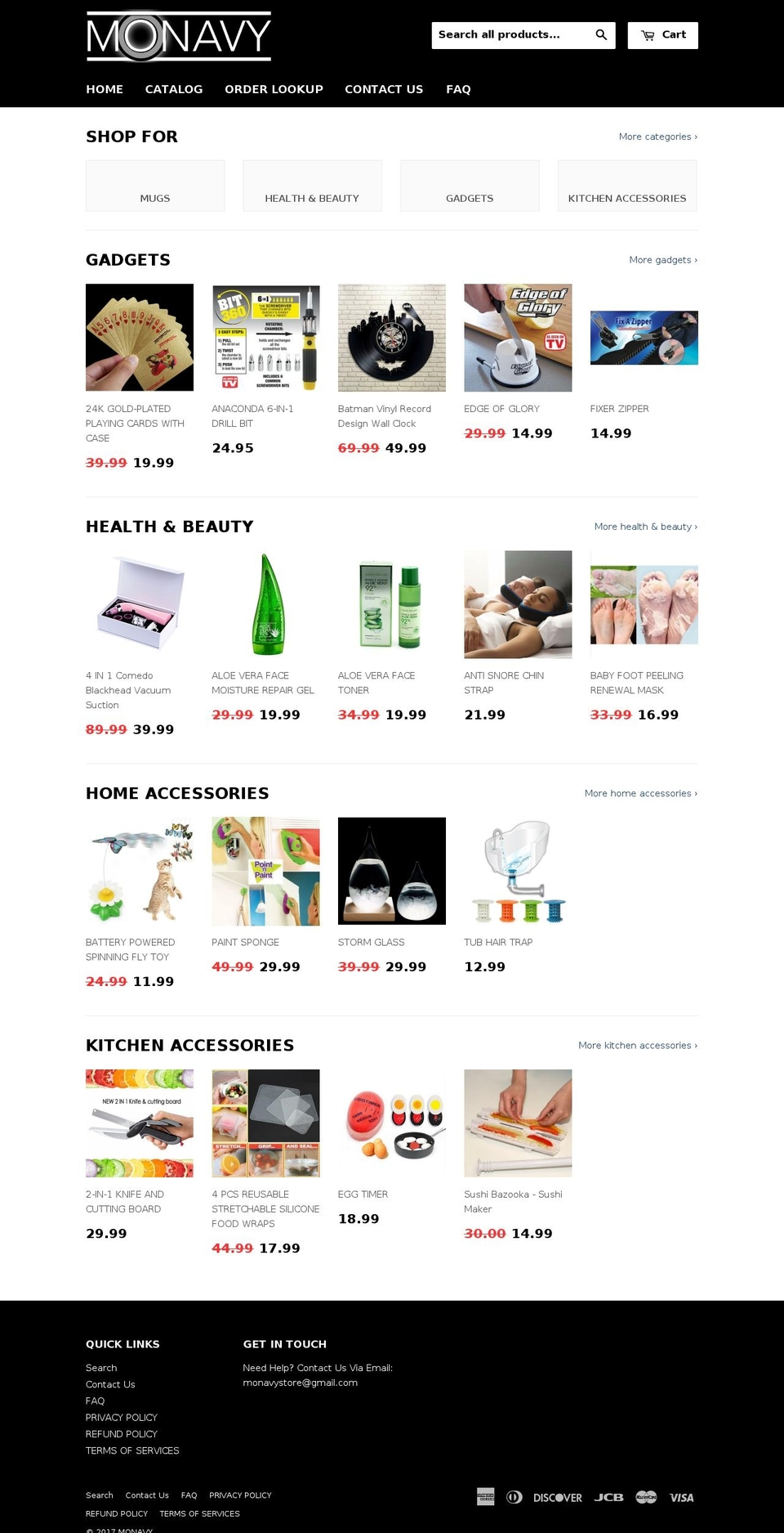 Simple Shopify theme site example monavy.com