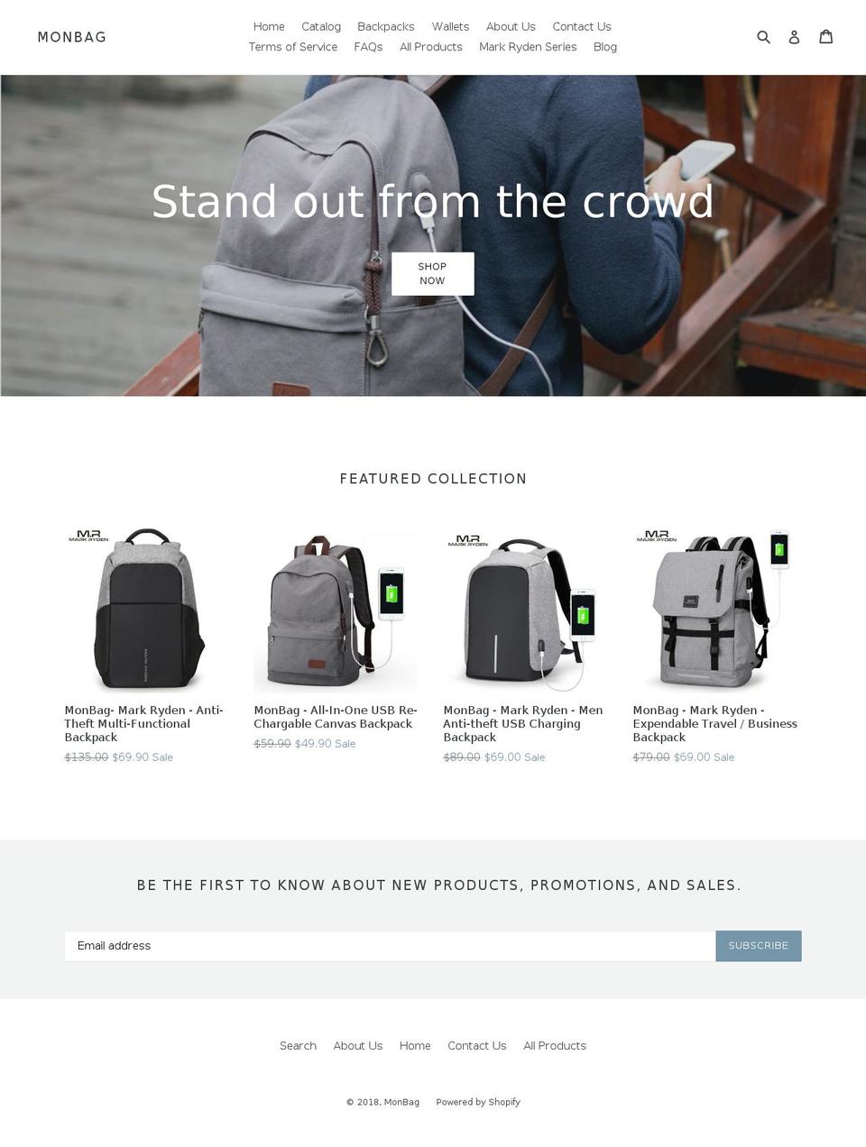 Sterling Shopify theme site example monbag-us.com