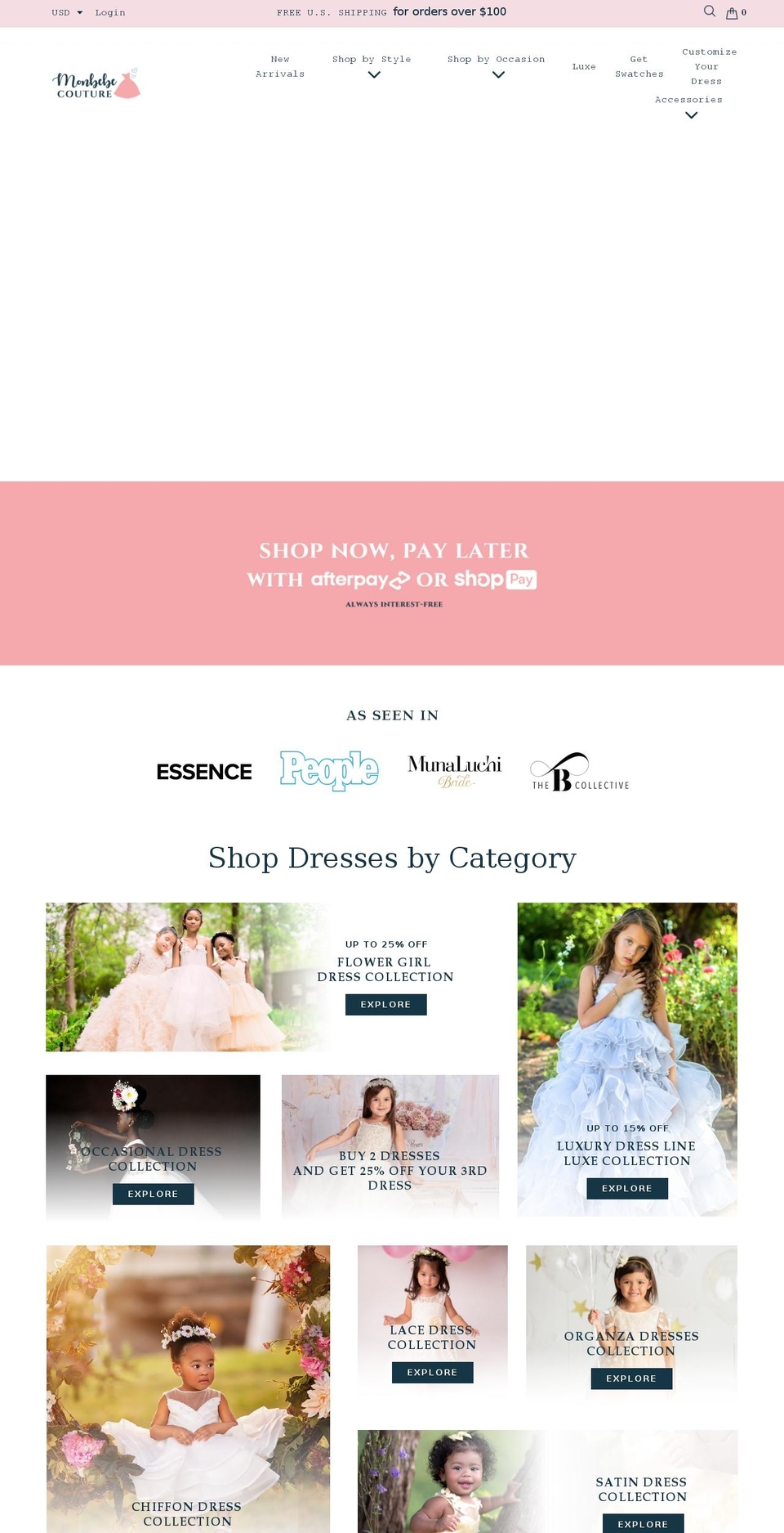 monbebecouture.com shopify website screenshot