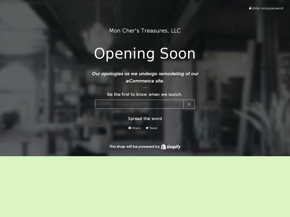 moncherstreasures.com — Shopify storefront screenshot
