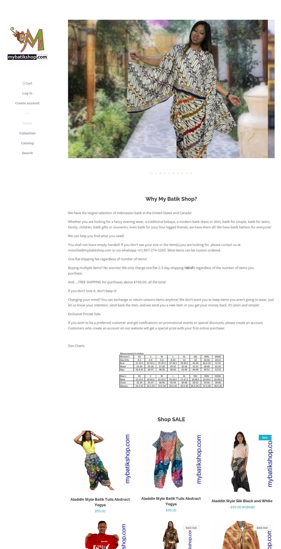 monchiebatik.com — Shopify storefront screenshot
