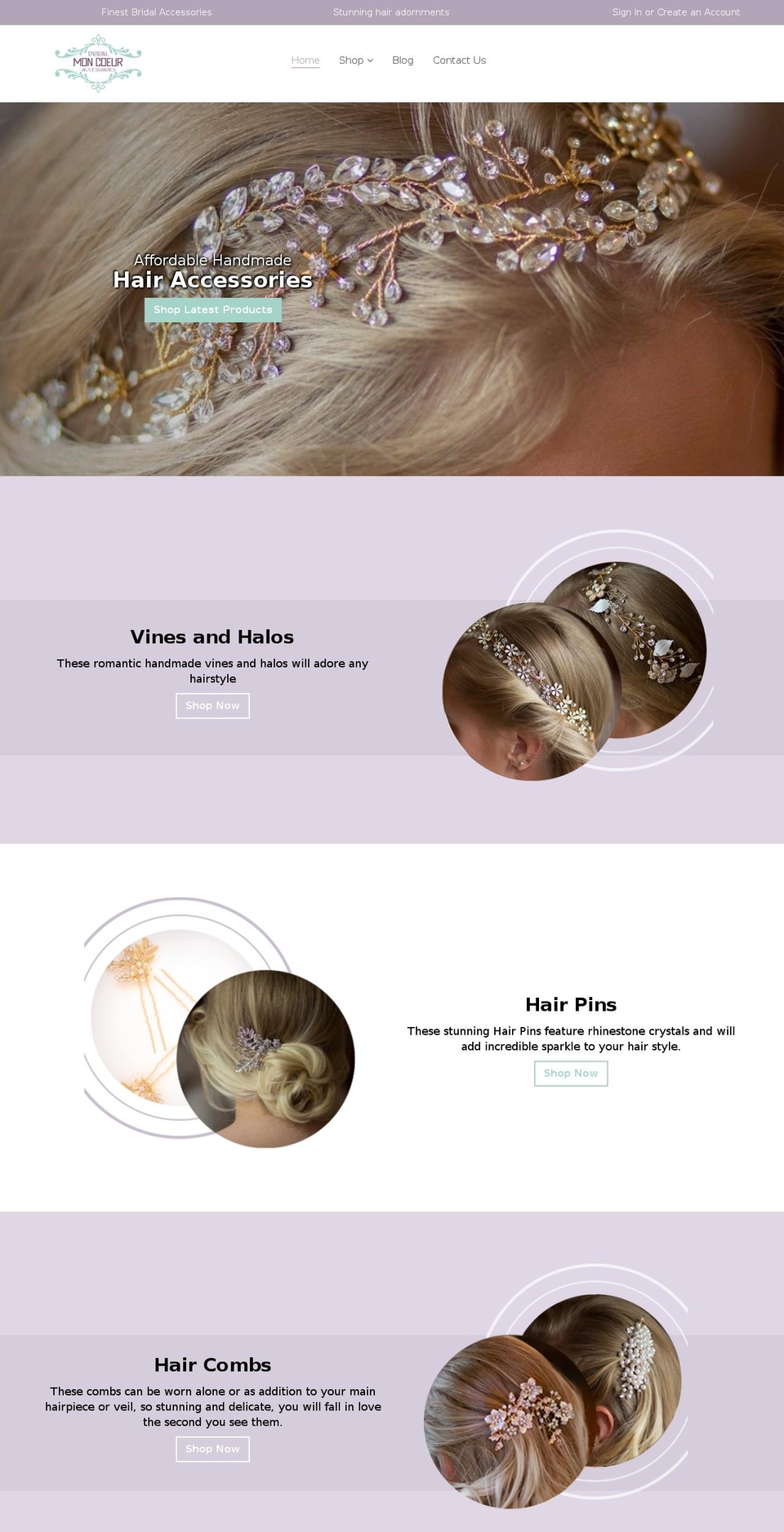 moncoeurboutique.com — Shopify storefront screenshot
