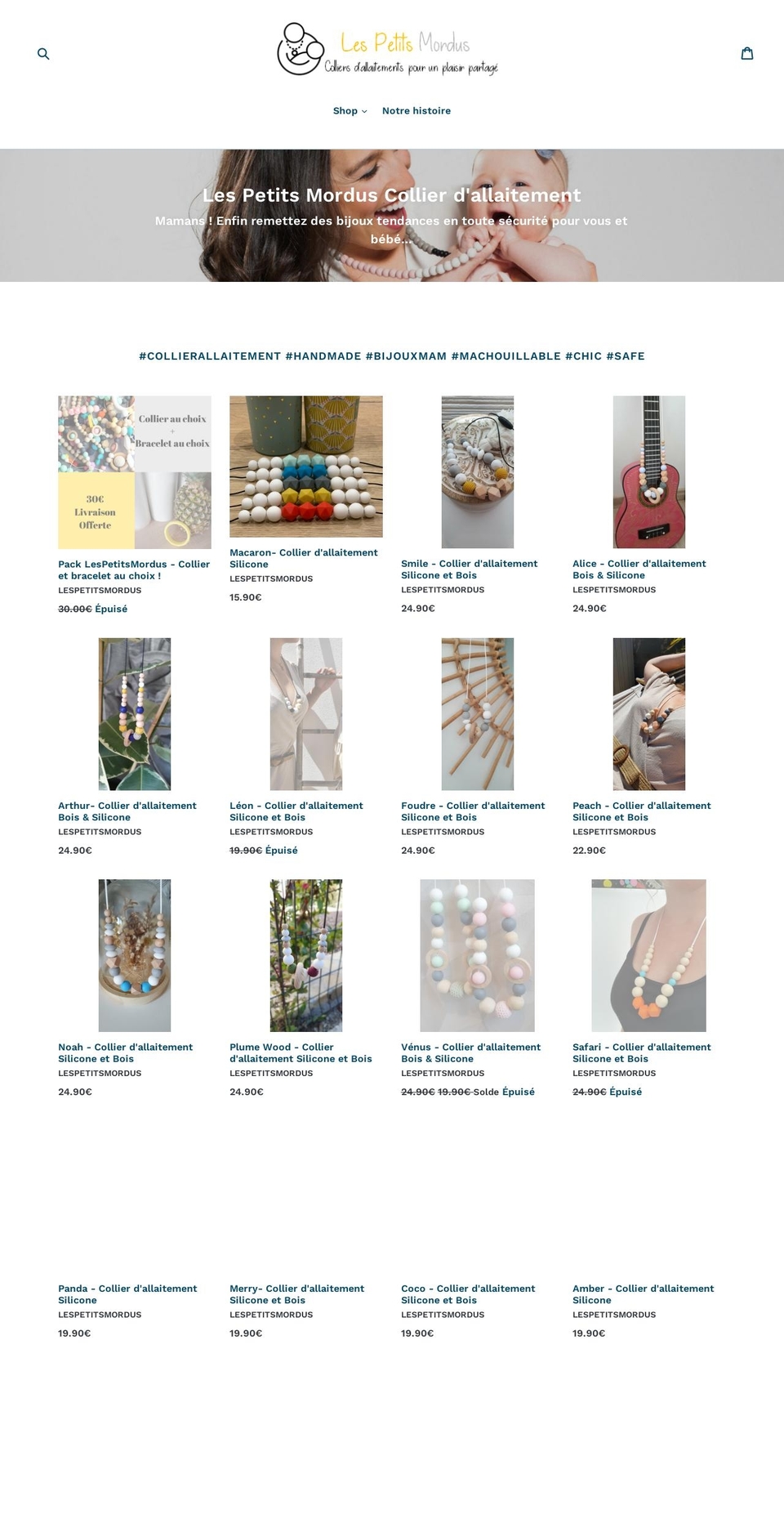 moncollierdallaitement.com — Shopify storefront screenshot