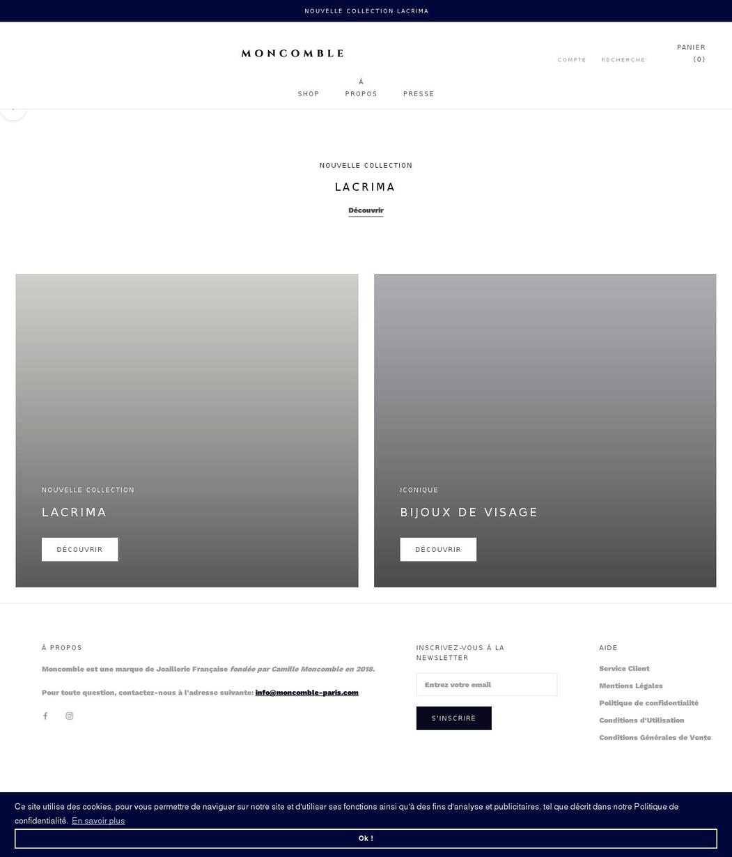 moncomble-paris.com shopify website screenshot
