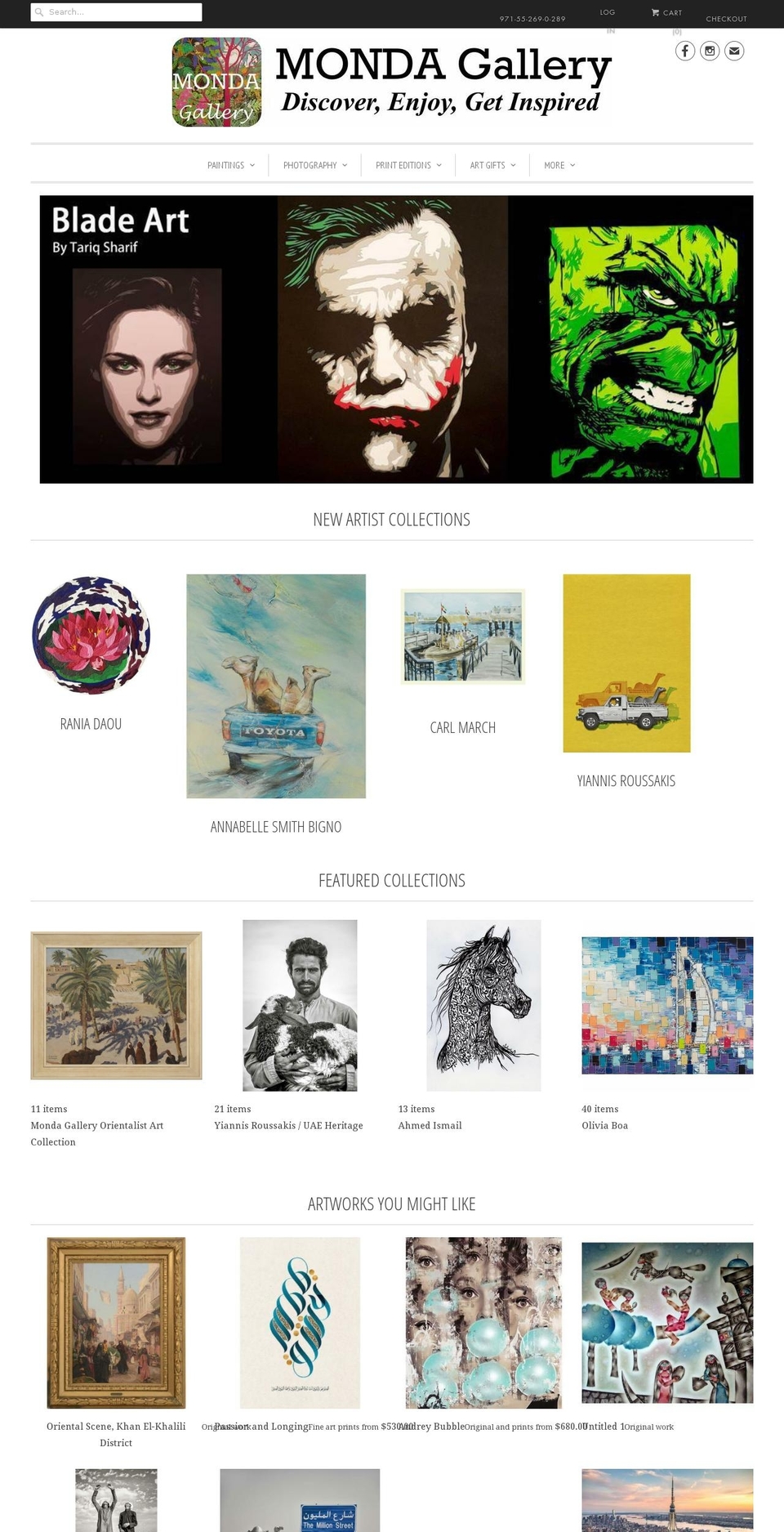 monda-gallery.com — Shopify storefront screenshot