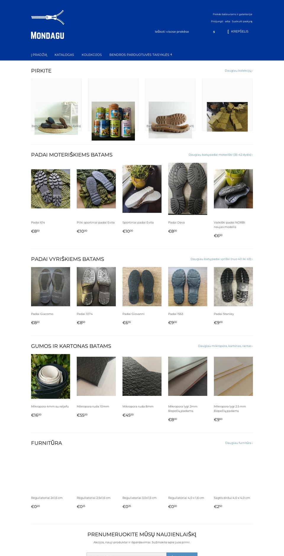 mondagu.lt shopify website screenshot