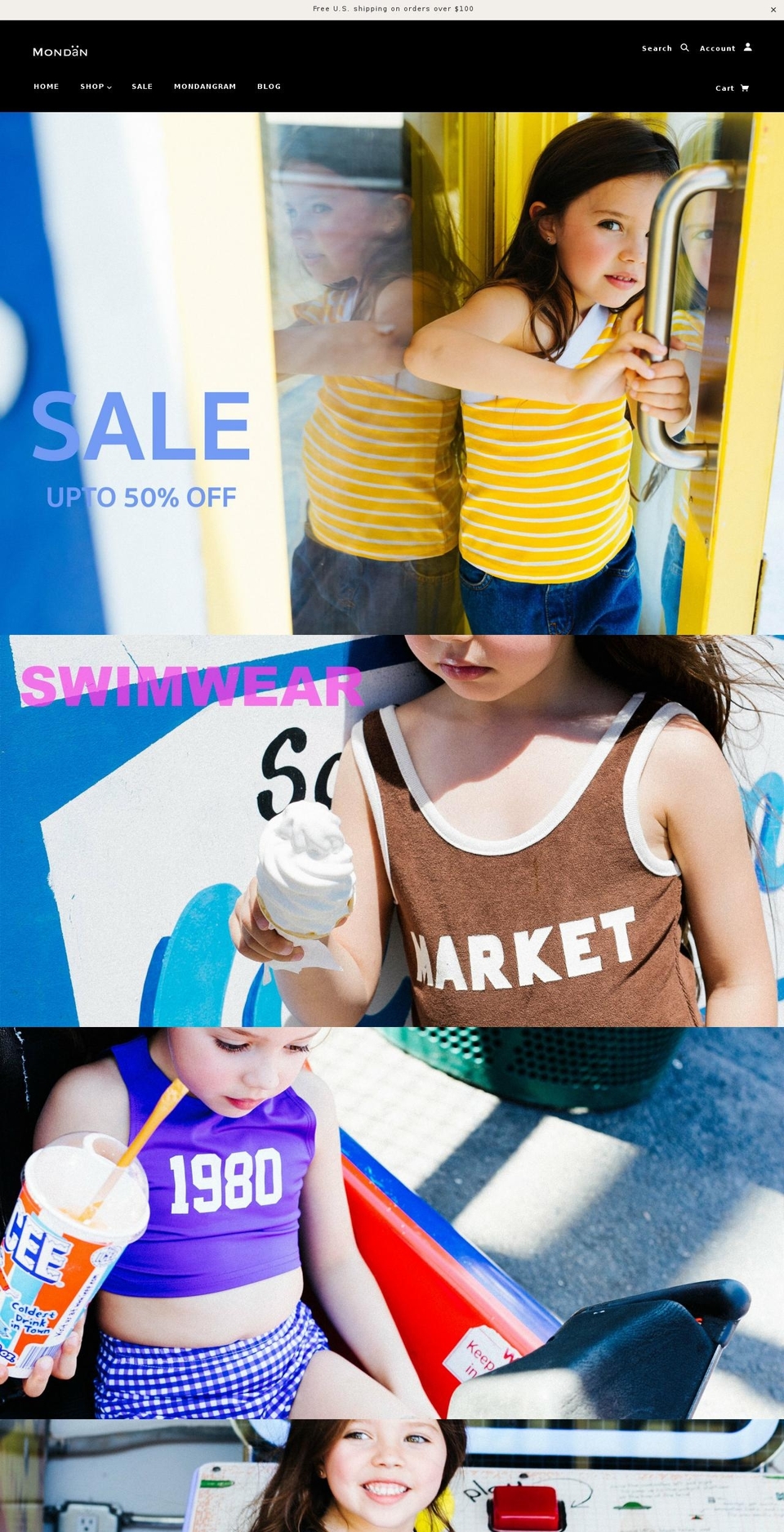 mondan-kids.myshopify.com shopify website screenshot