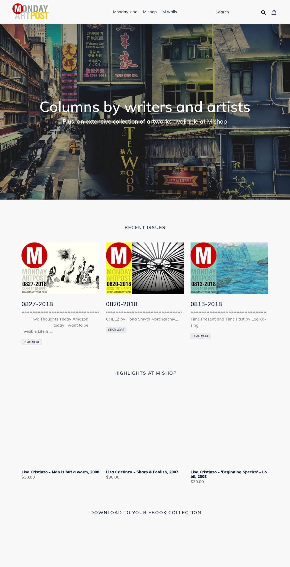 mondayartpost.com — Shopify storefront screenshot