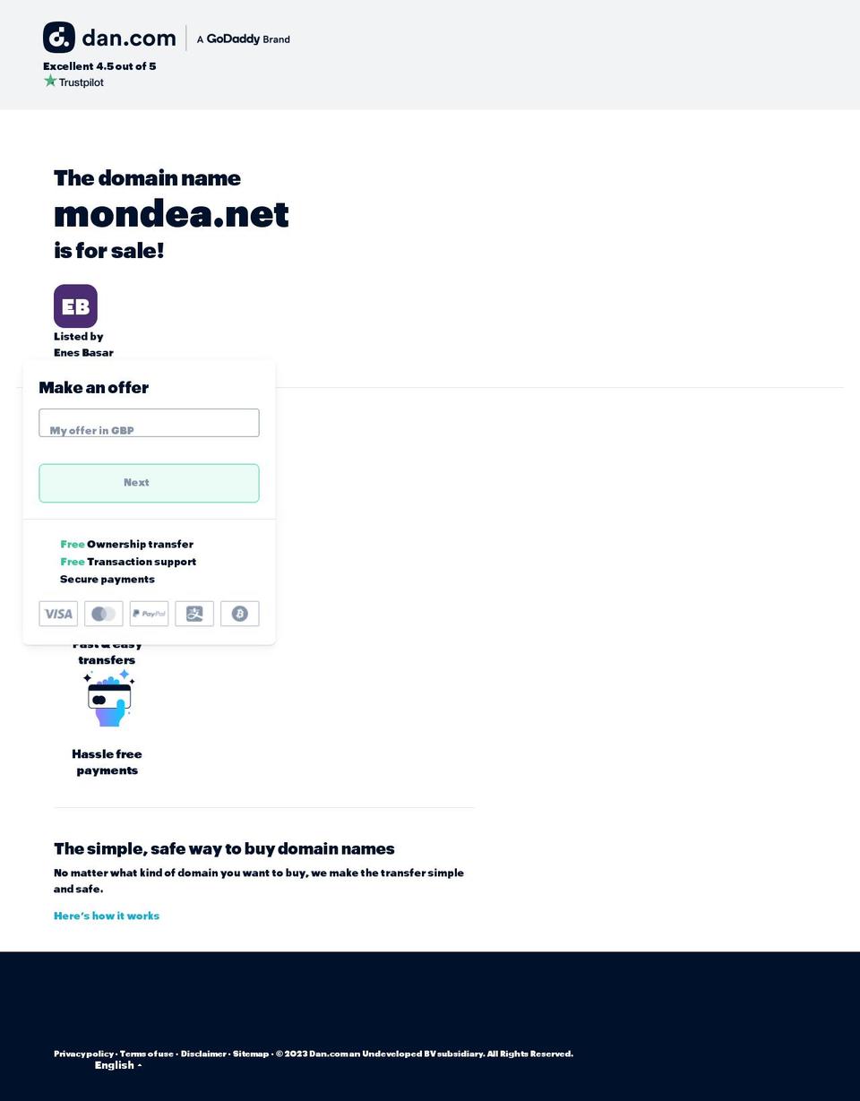 mondea.net shopify website screenshot