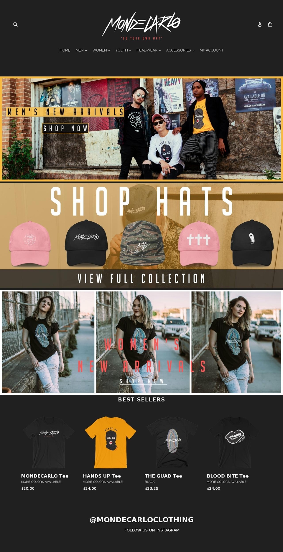 mondecarloclothing.com shopify website screenshot