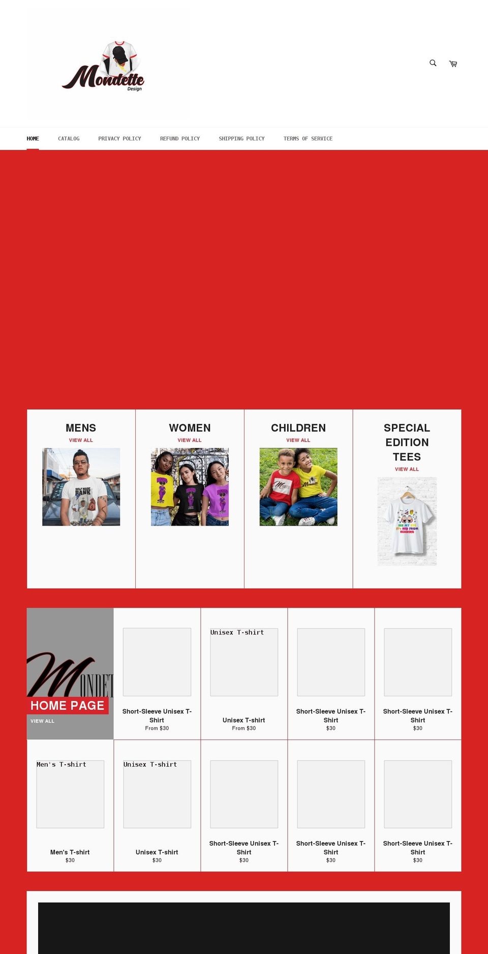 mondette-design.net shopify website screenshot