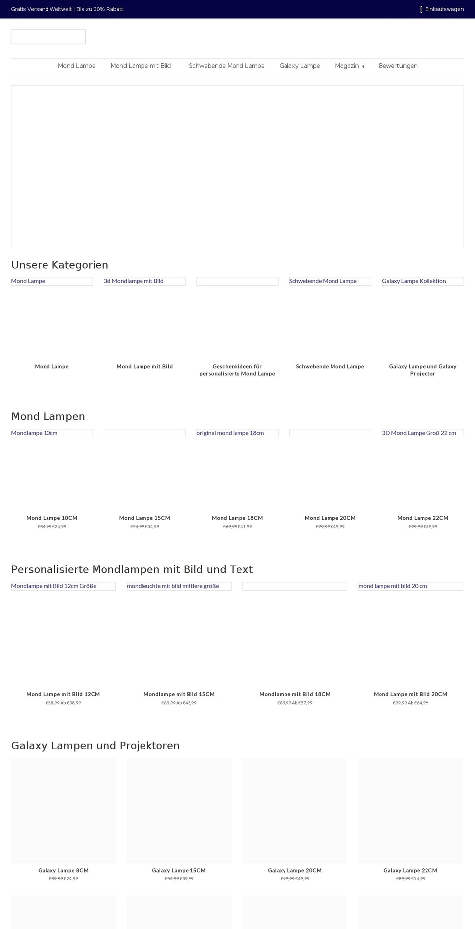 mondlampe.com shopify website screenshot