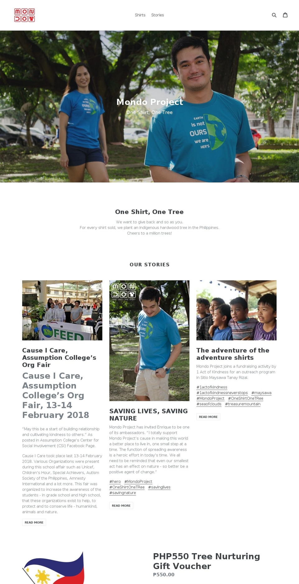 mondo-project.com — Shopify storefront screenshot