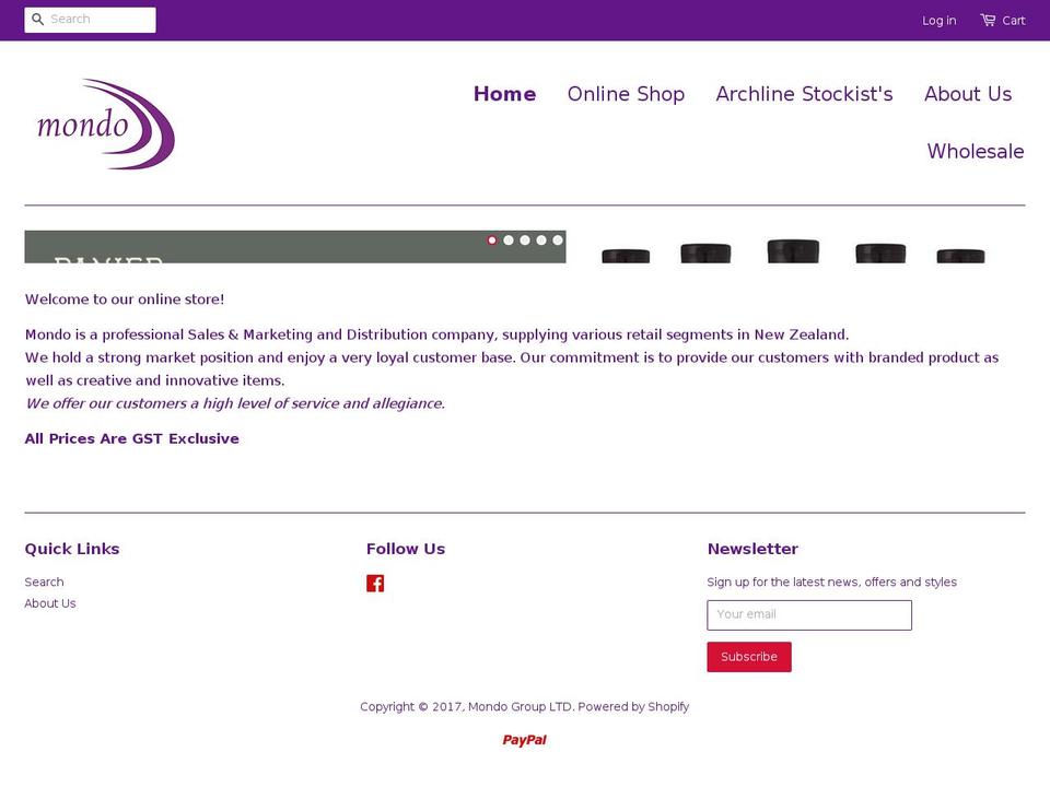 mondo.co.nz shopify website screenshot